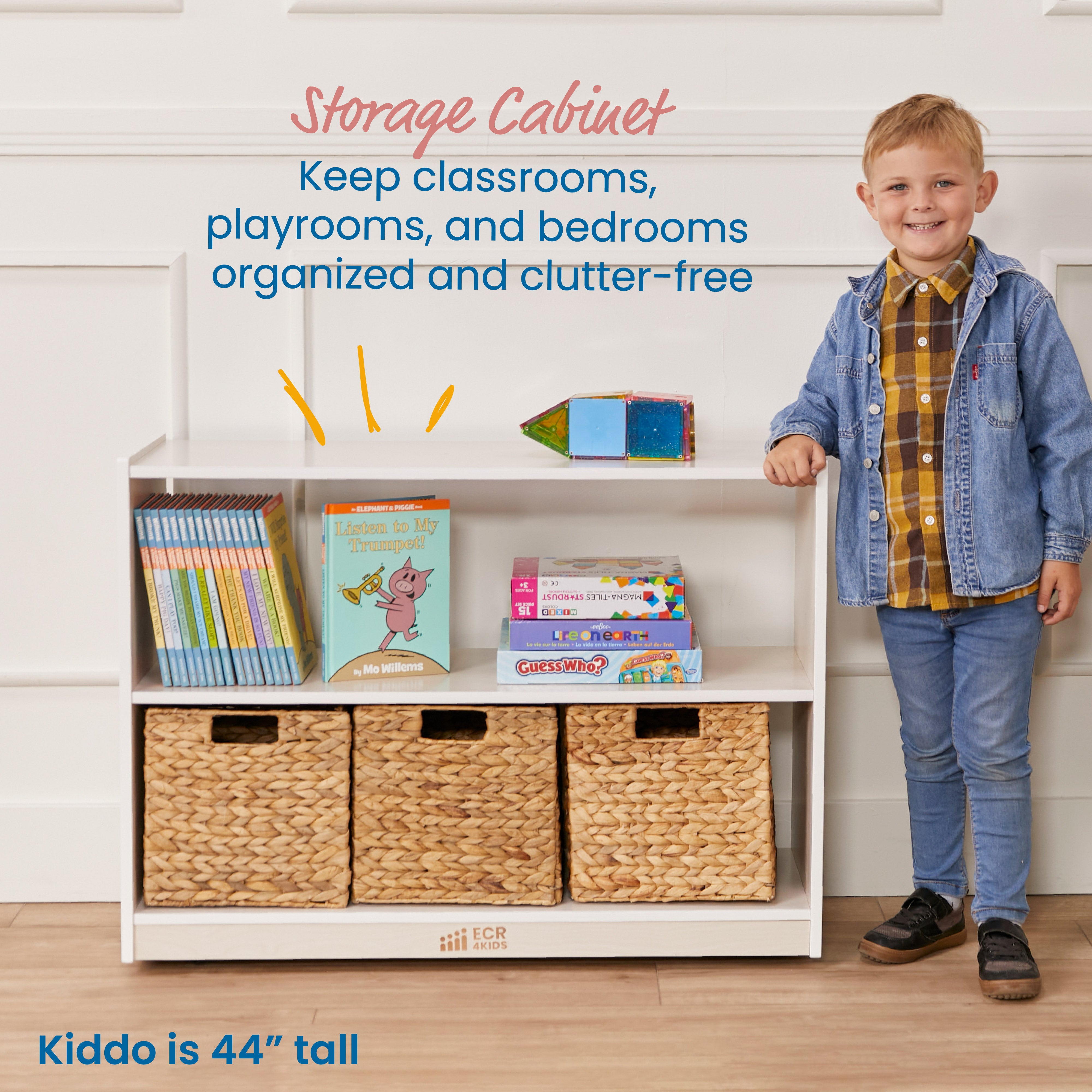 2-Shelf Mobile Island Storage Cabinet