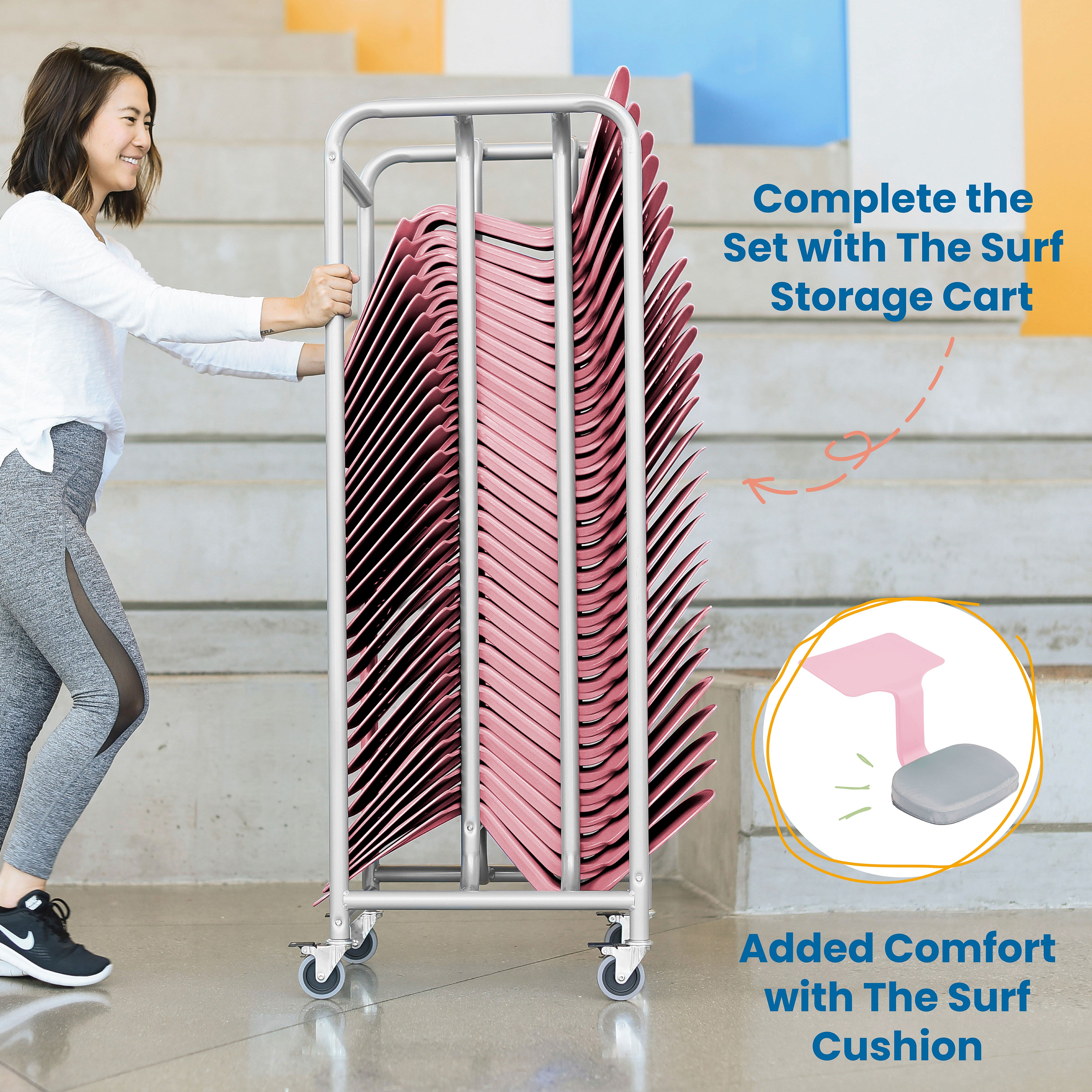 The Surf Portable Lap Desk, Kids Floor Desk, One-Piece Writing Table, Flexible Seating, 10-Pack