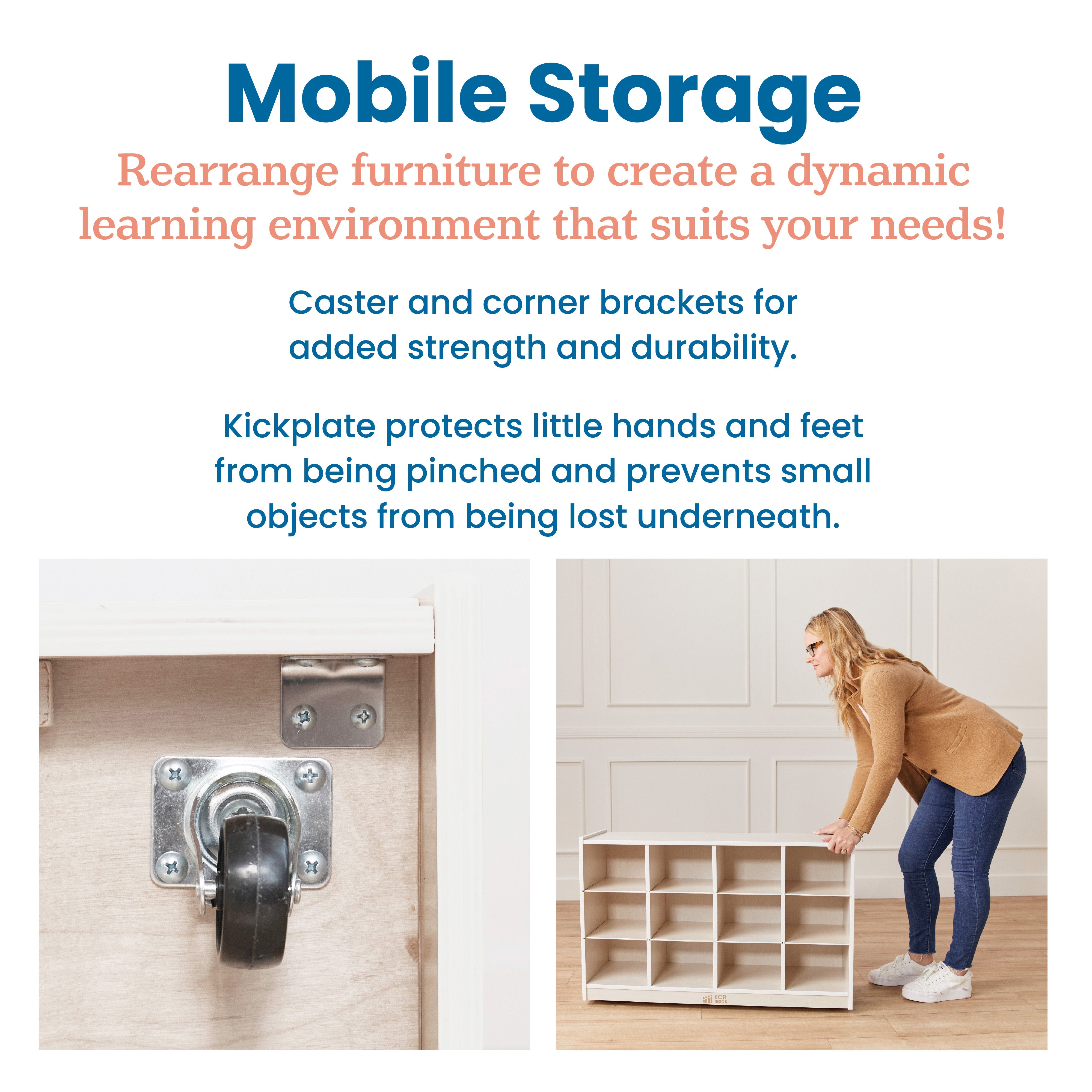 12 Cubby Mobile Tray Storage Cabinet, 3x4