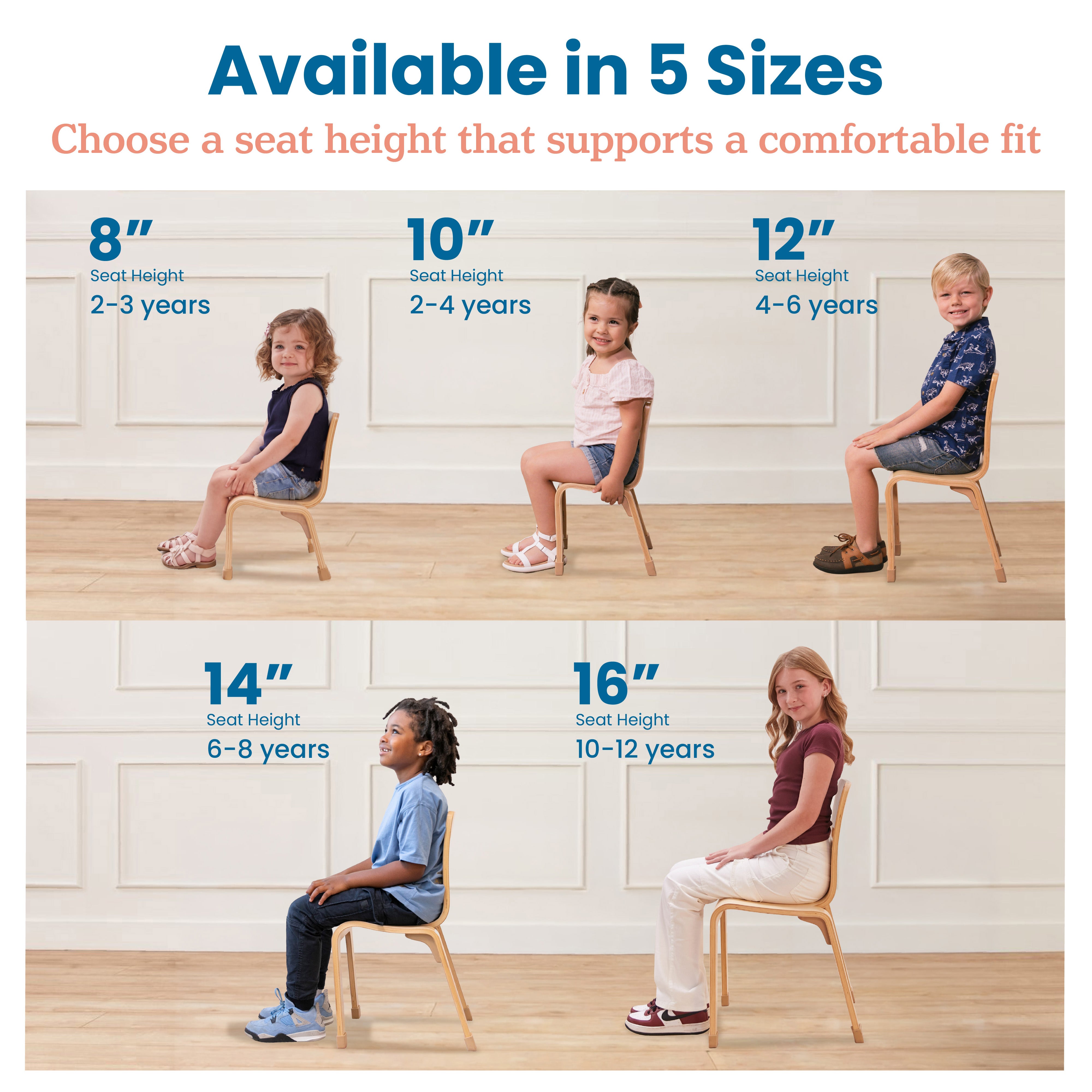 Bentwood Chair, 10in Seat Height, 2-Pack
