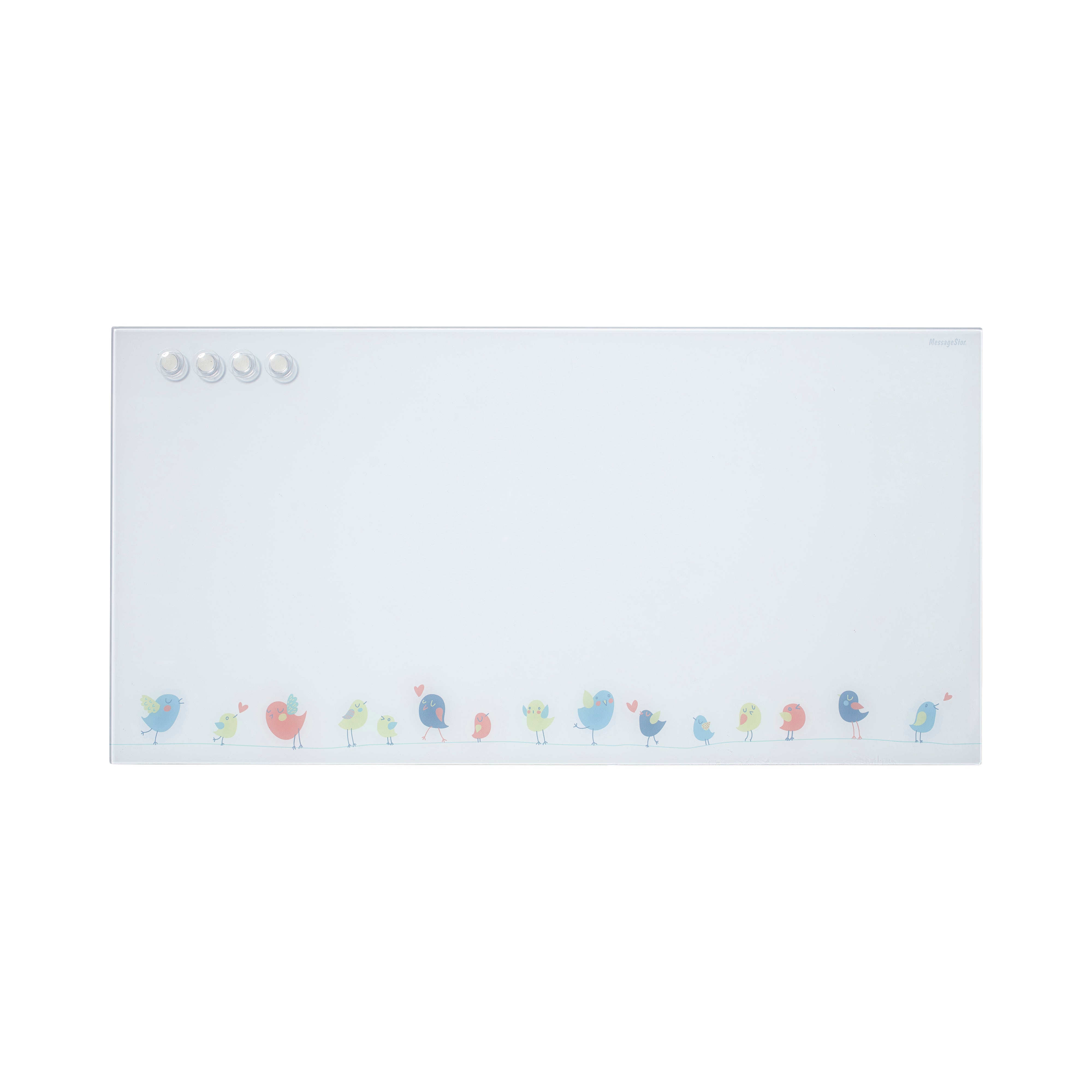 MessageStor Magnetic Dry-Erase Glass Board with Magnets, 18in x 36in