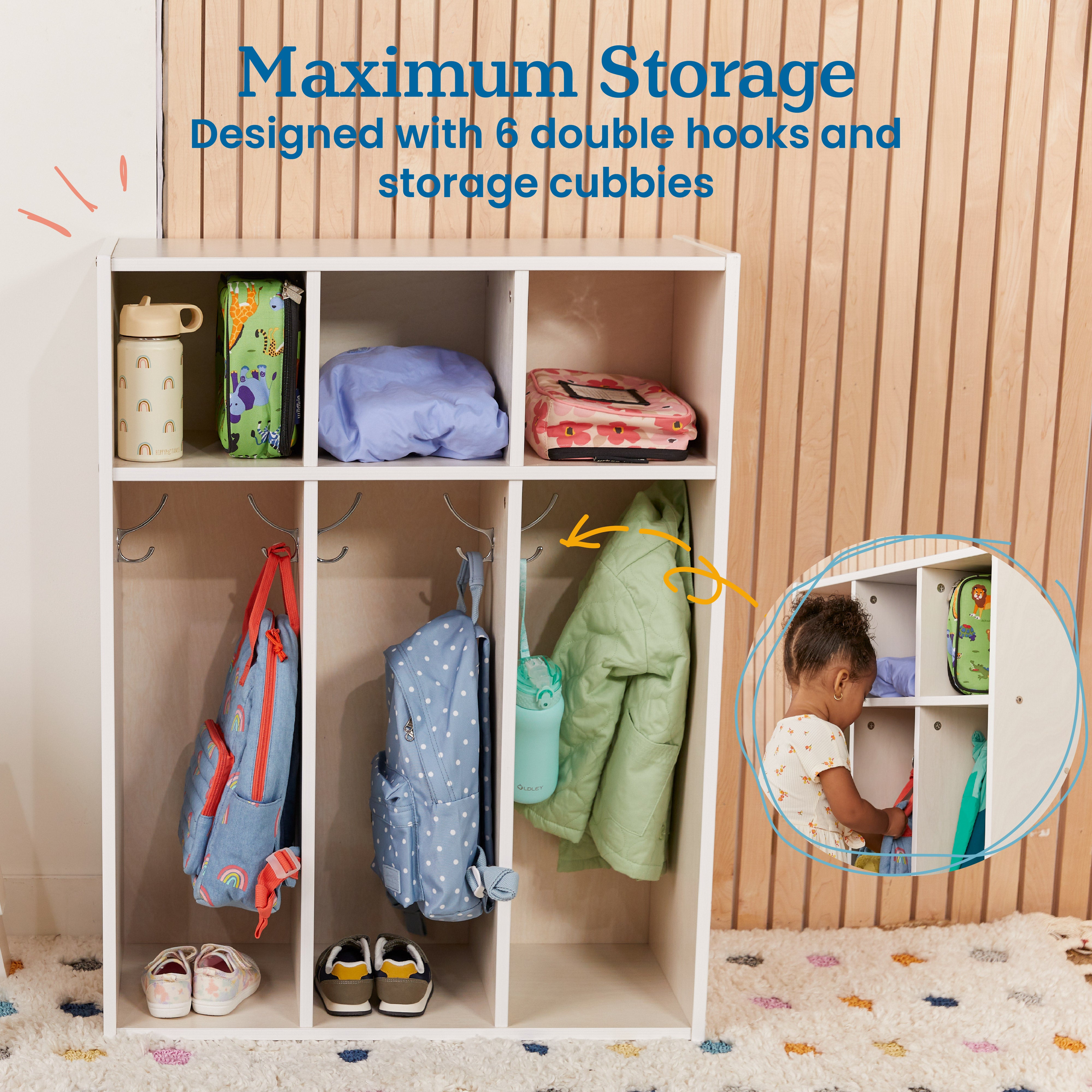 Streamline 3-Section Coat Locker, Toddler Size