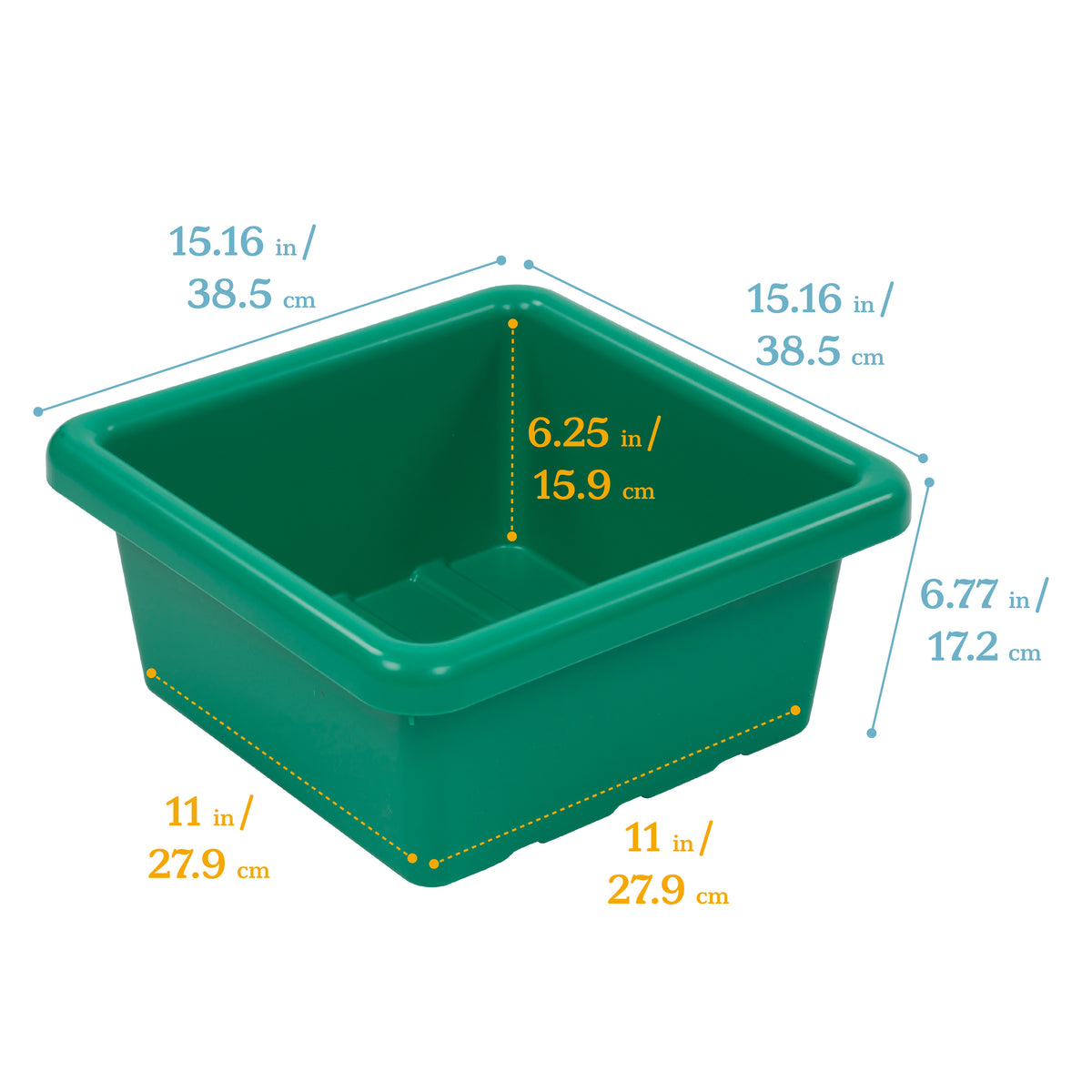 Stackable Square Bins with Non-Snap Lids, 2-Pack