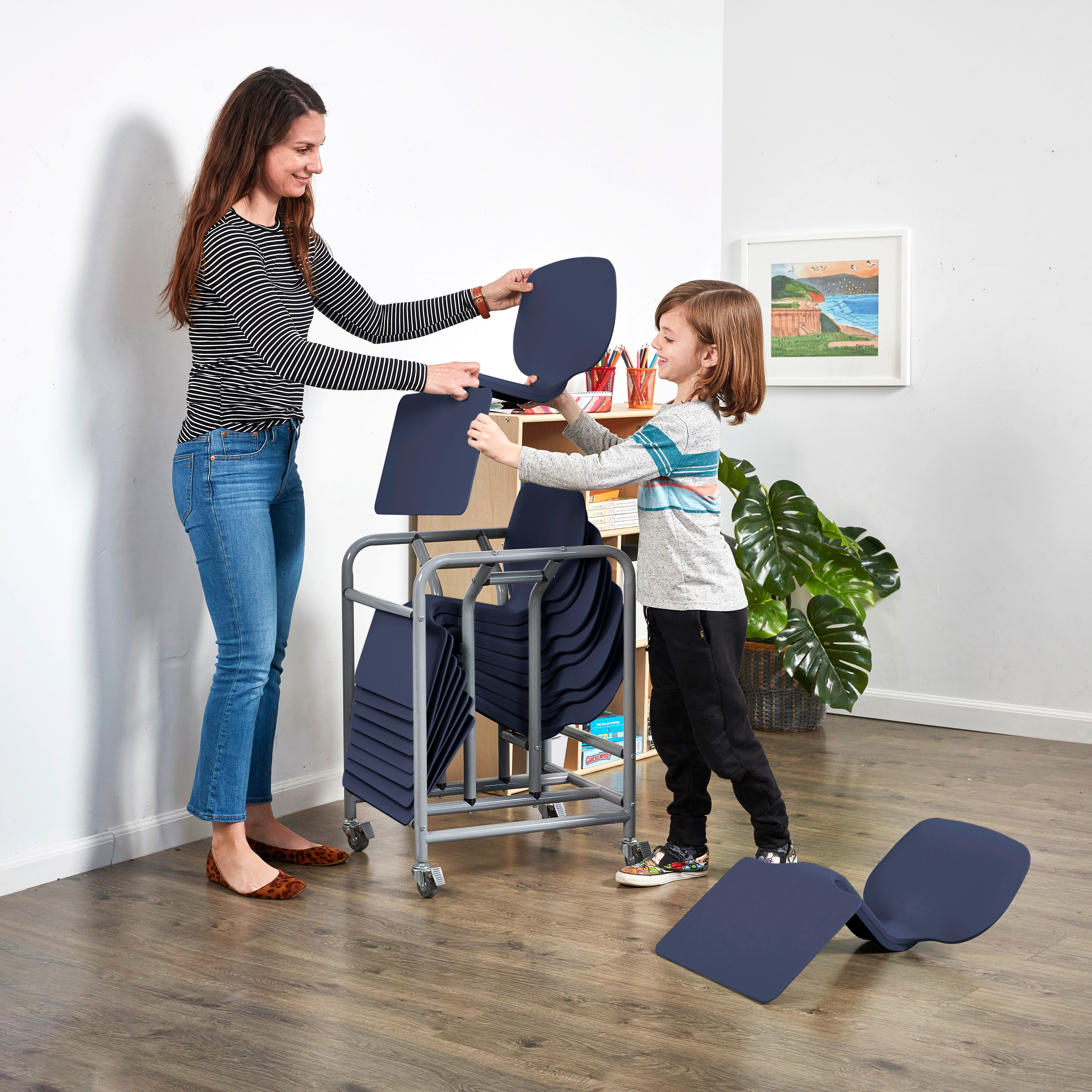 The Surf Portable Desk with Storage Cart, 10-Pack