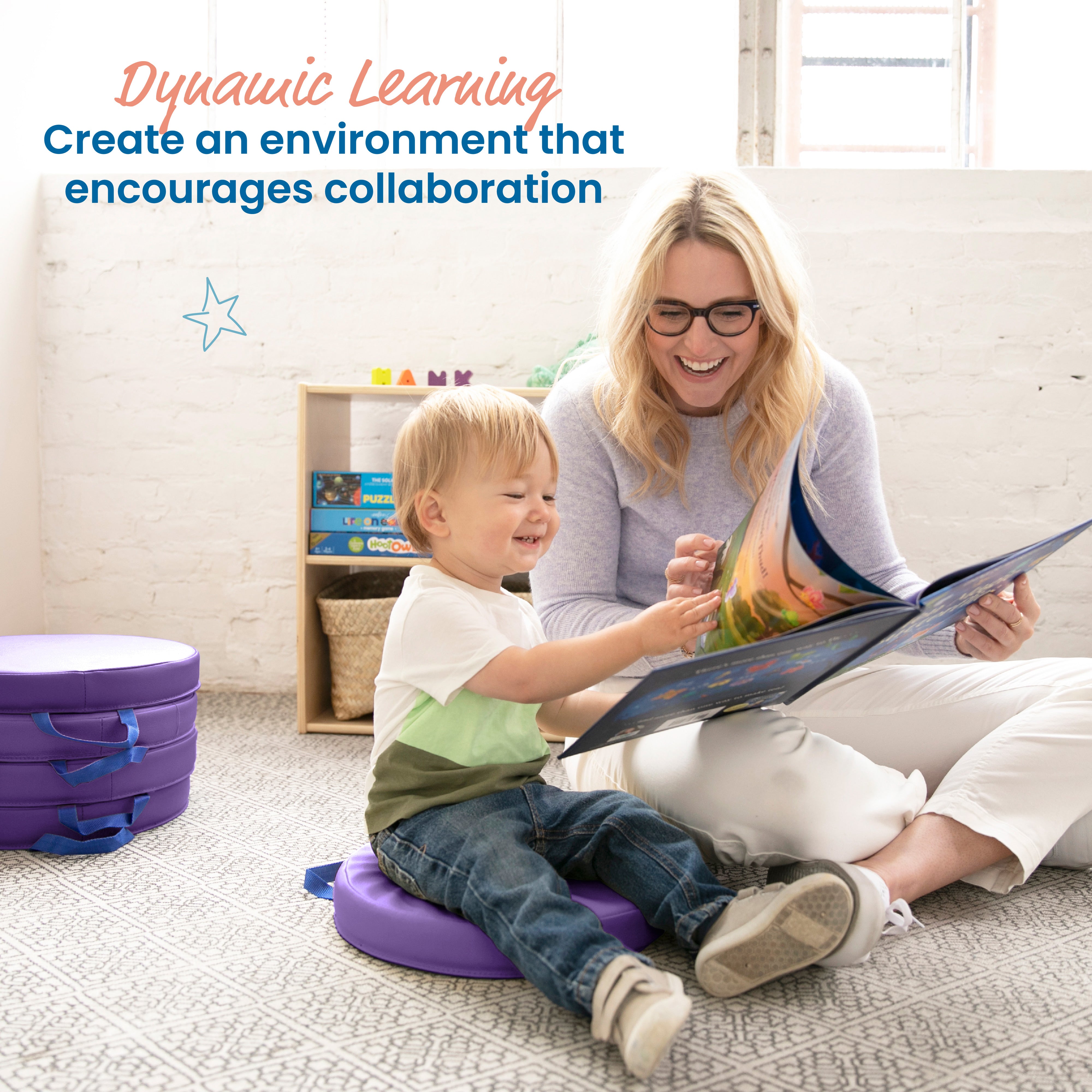 Floor Cushions, Round, 6-Piece