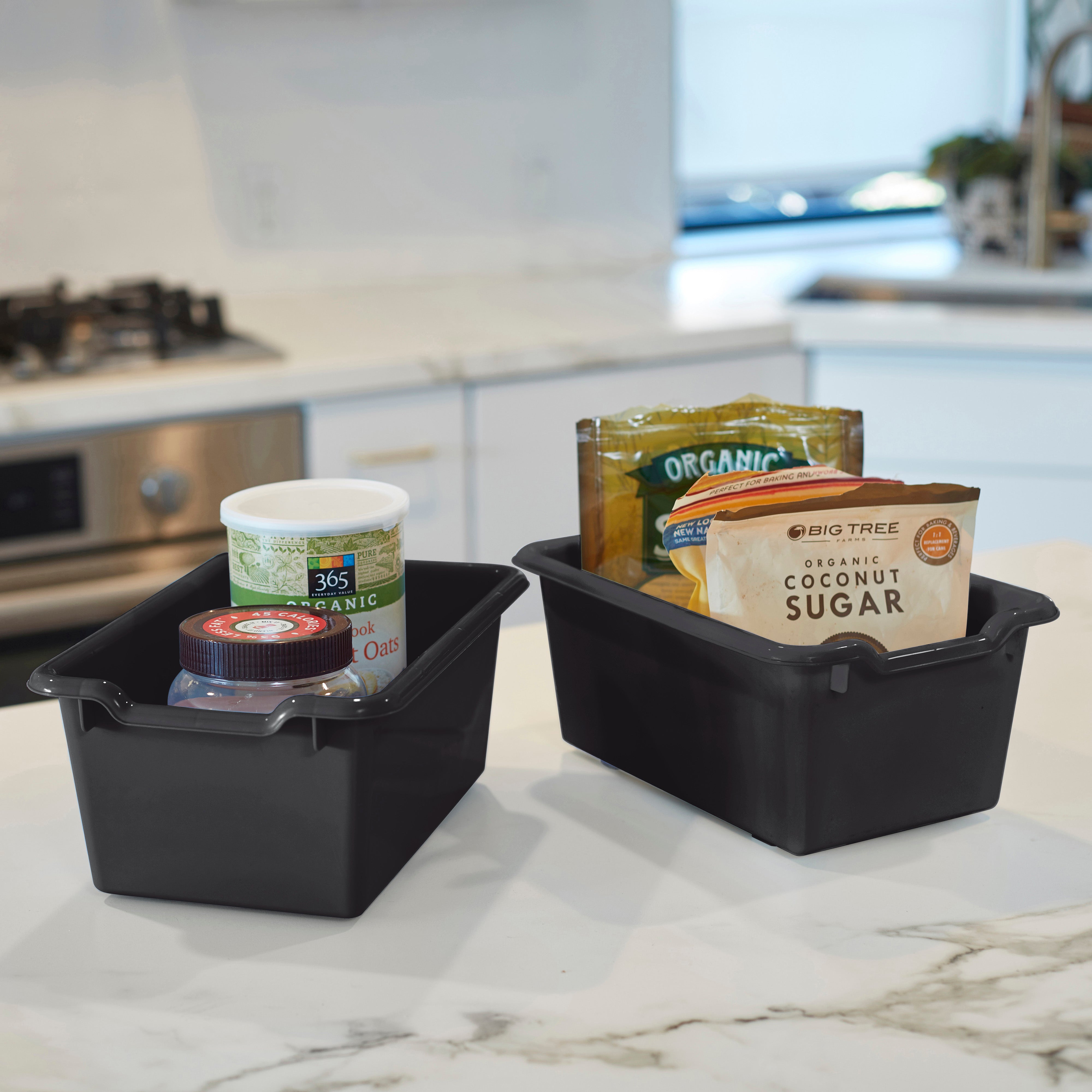 Scoop Front Plastic Storage Bins, 30-Piece