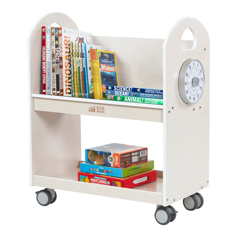 Mobile Book Cart with Countdown Timer, Classroom Bookshelf