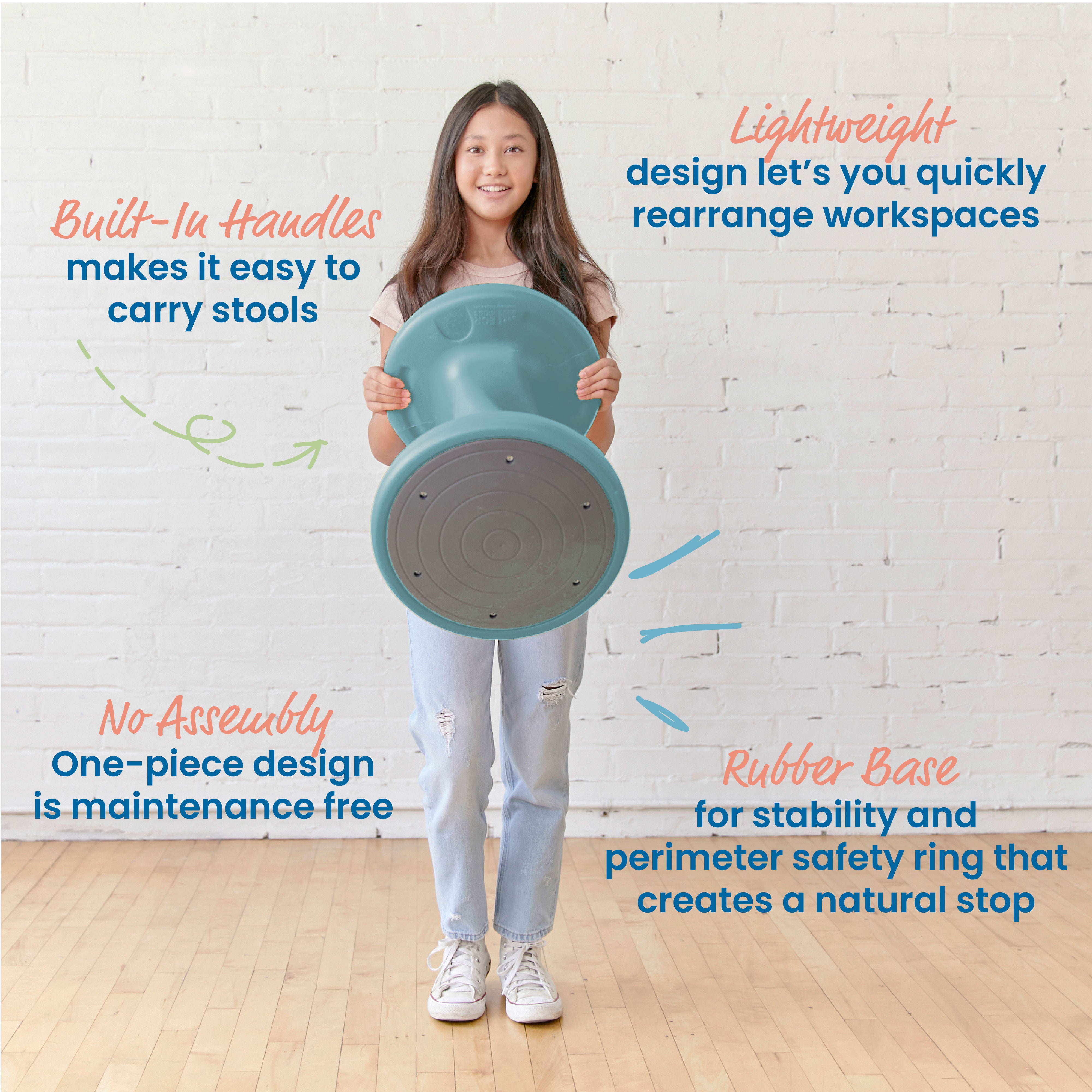 Twist Wobble Stool, 18in Seat Height