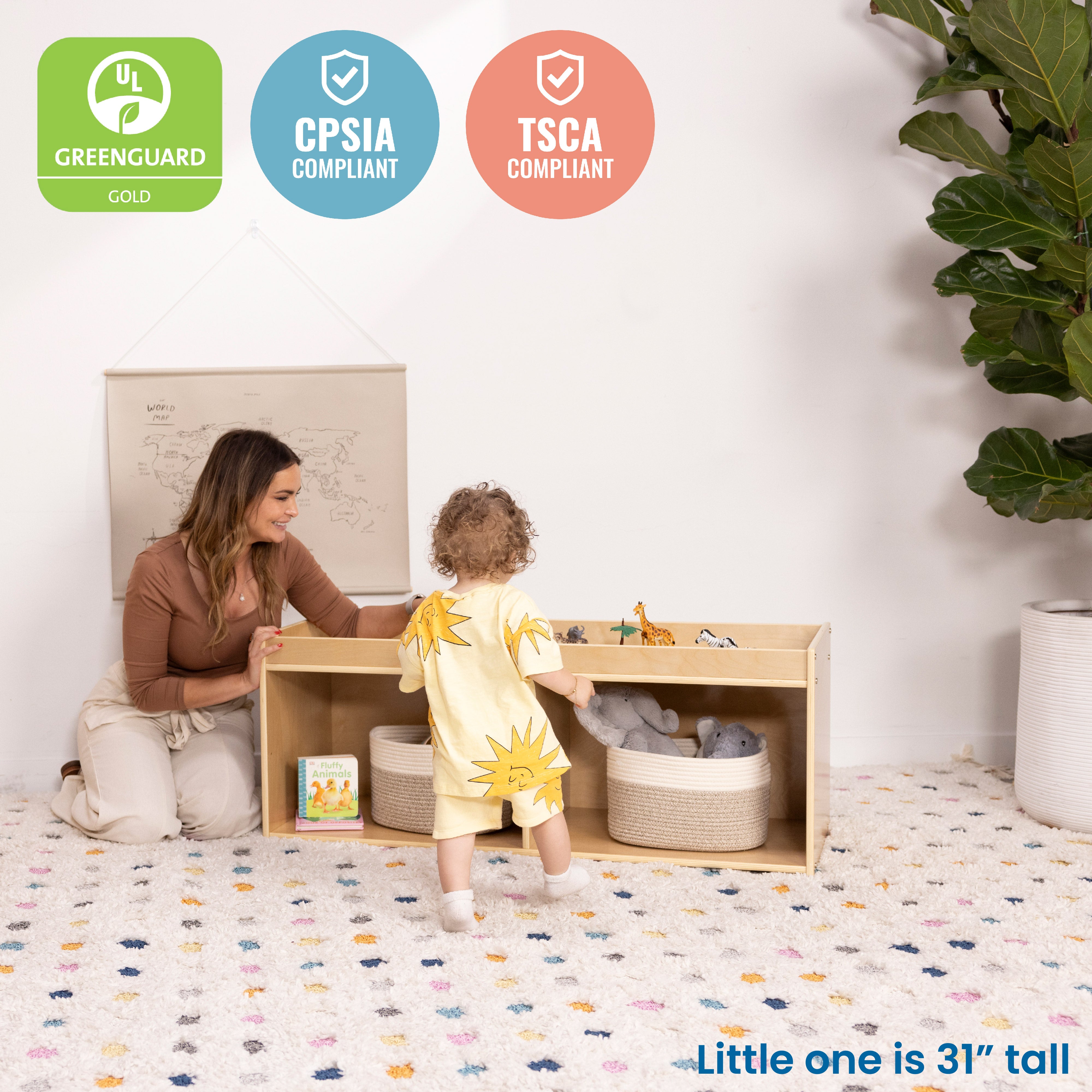 Storage Cabinet with Activity Top and Mirror