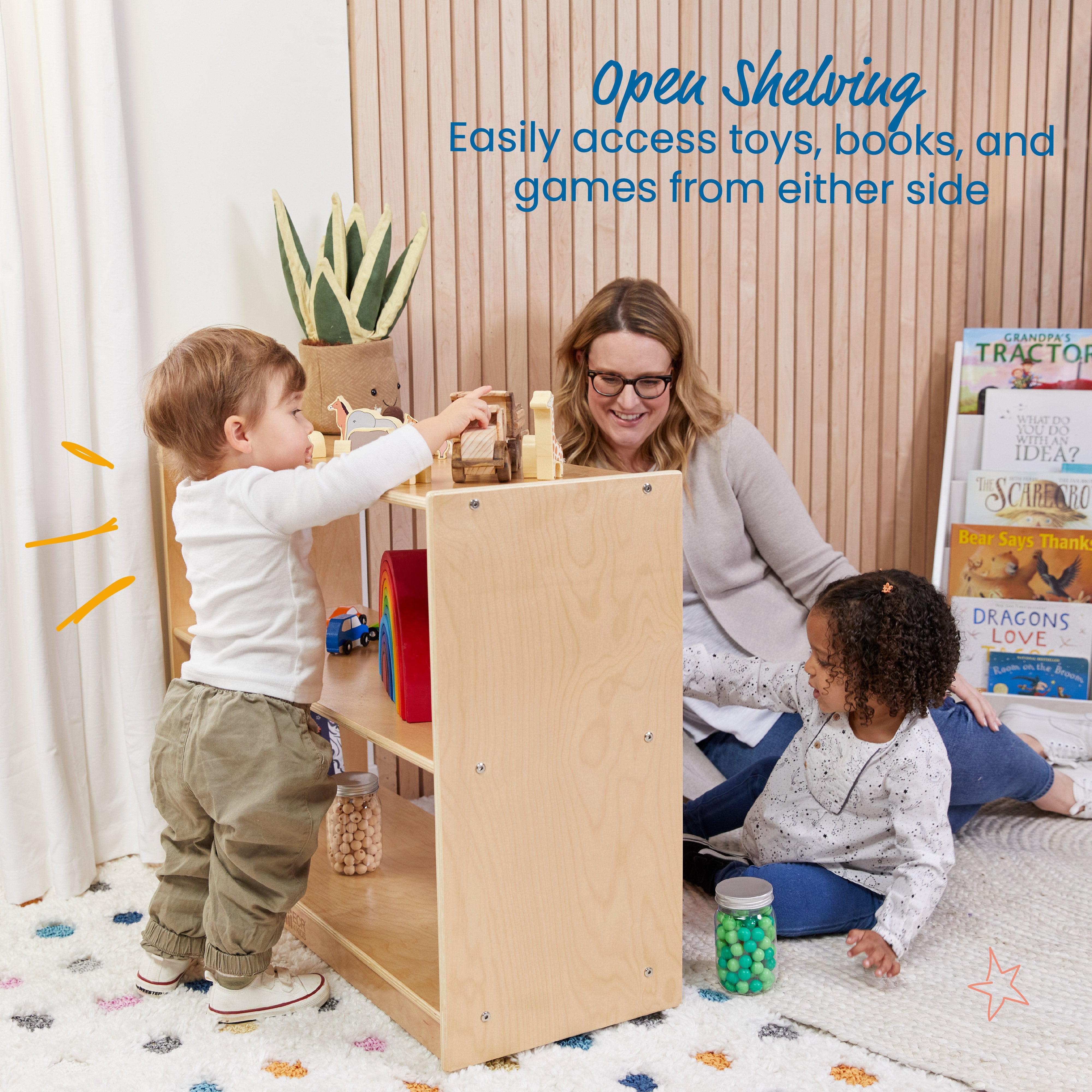 2-Shelf Mobile Island Storage Cabinet