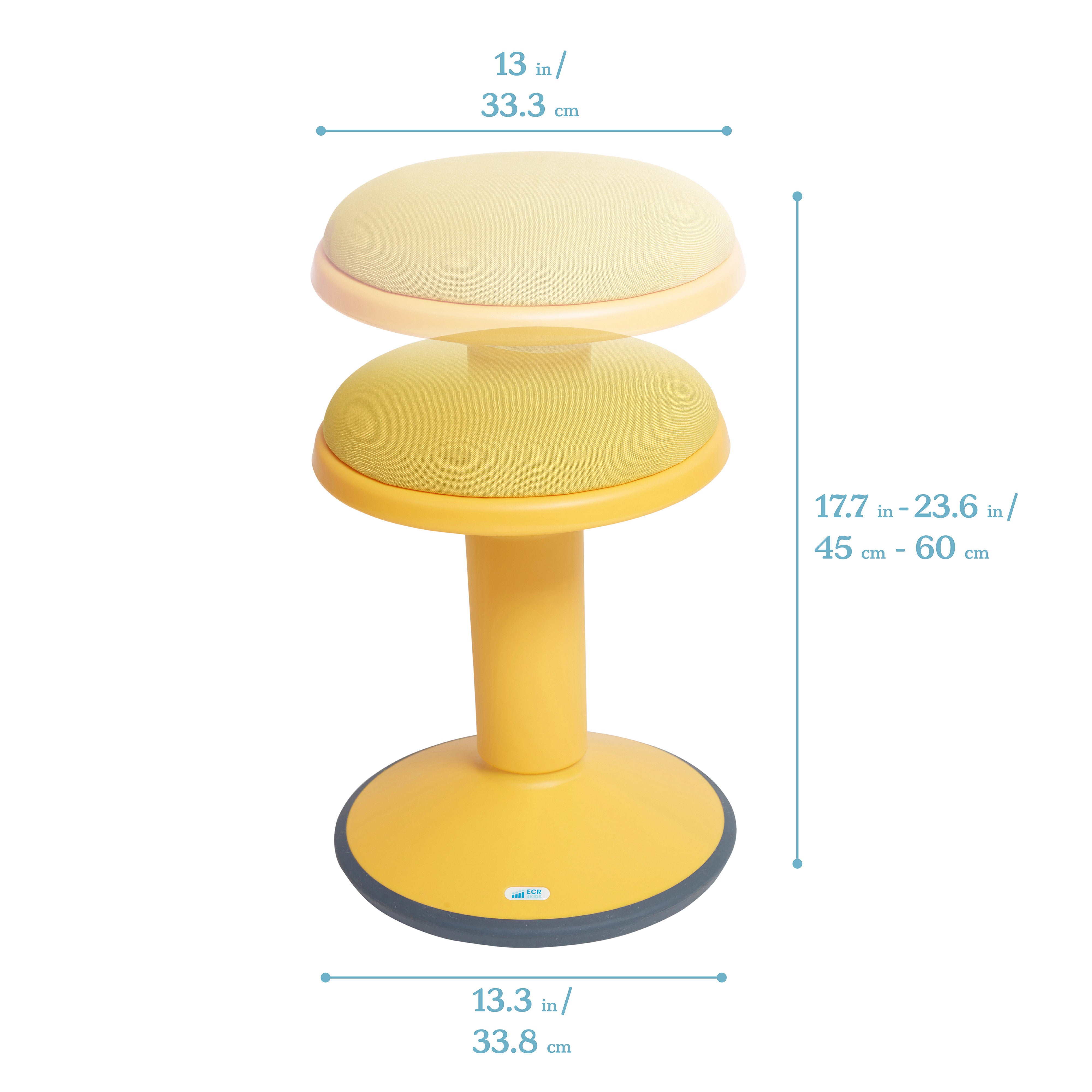 Sitwell Wobble Stool with Cushion, Adjustable Height