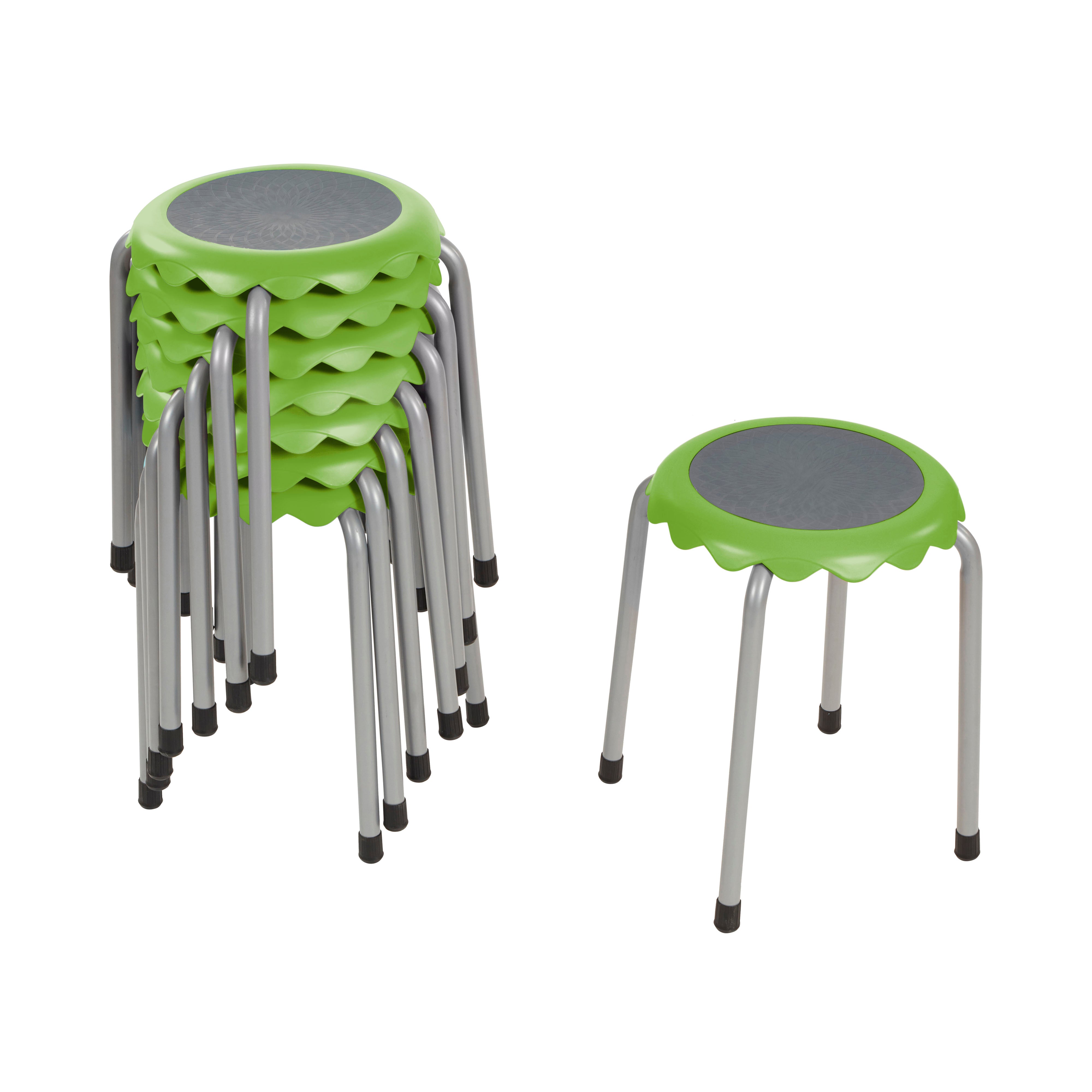 Daisy Stackable Stool with Glides Seating Set, 8-Piece