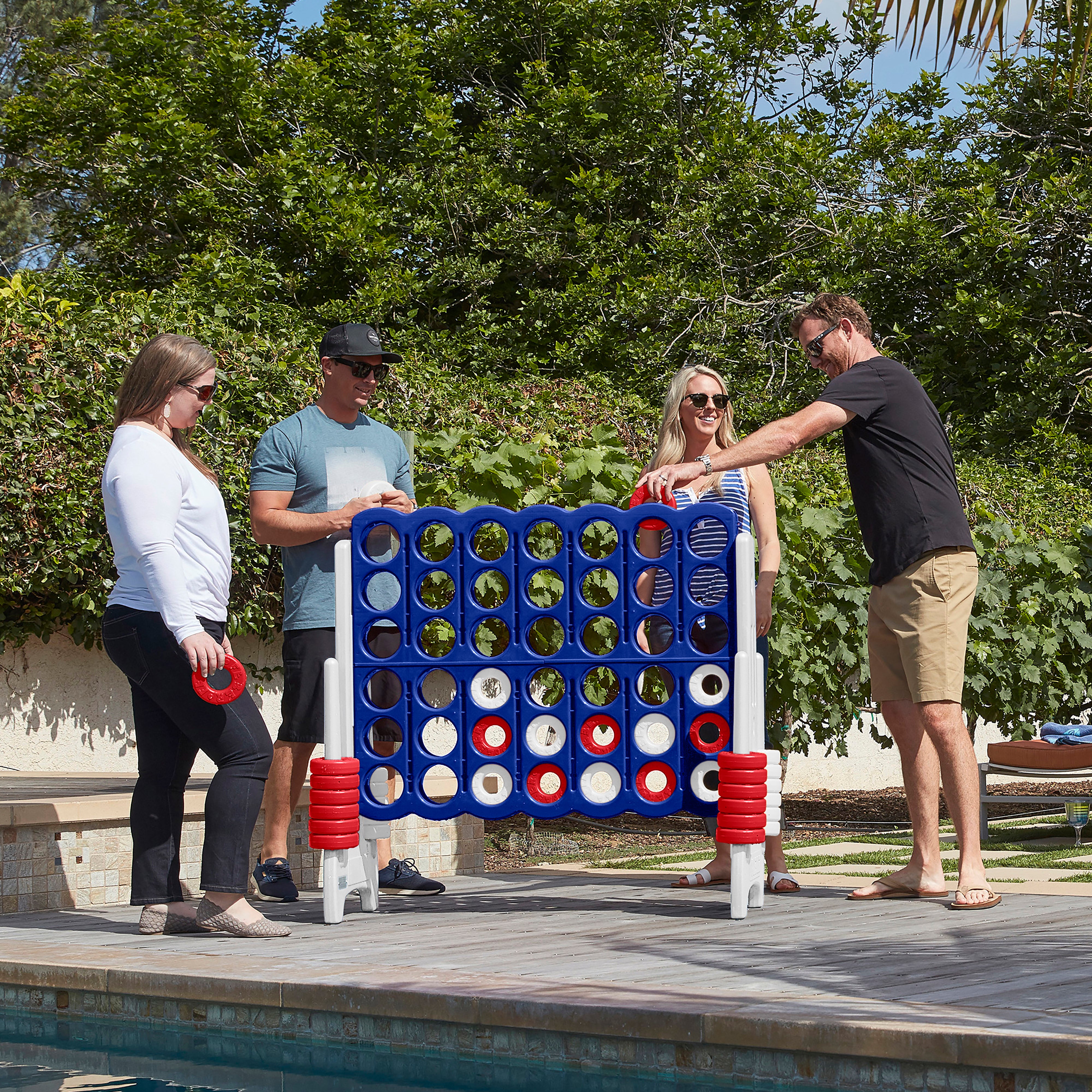 Jumbo 4-To-Score Giant Game with 42 Rings and Reset Sliders