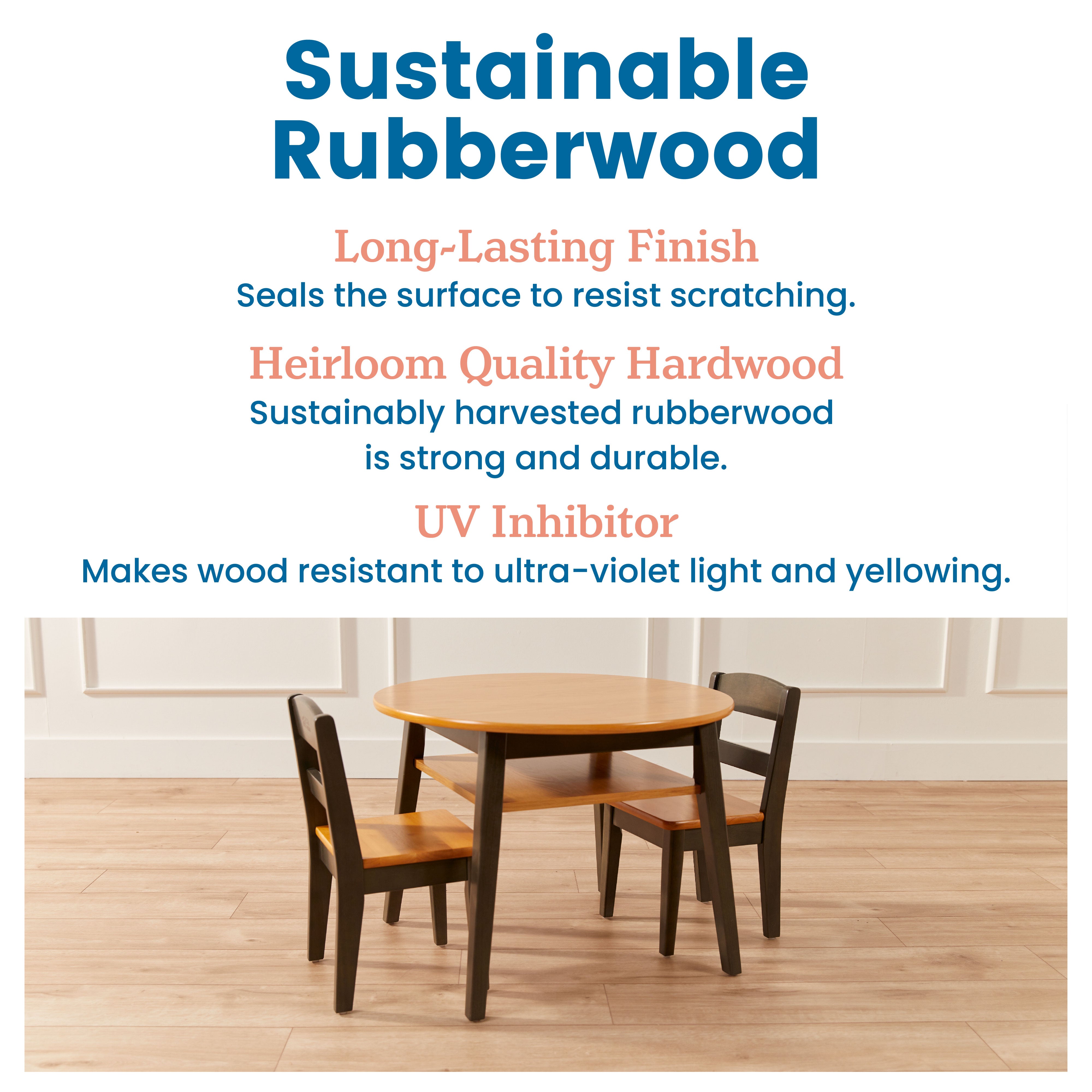 Hideaway Table and Chair Set, 3-Piece