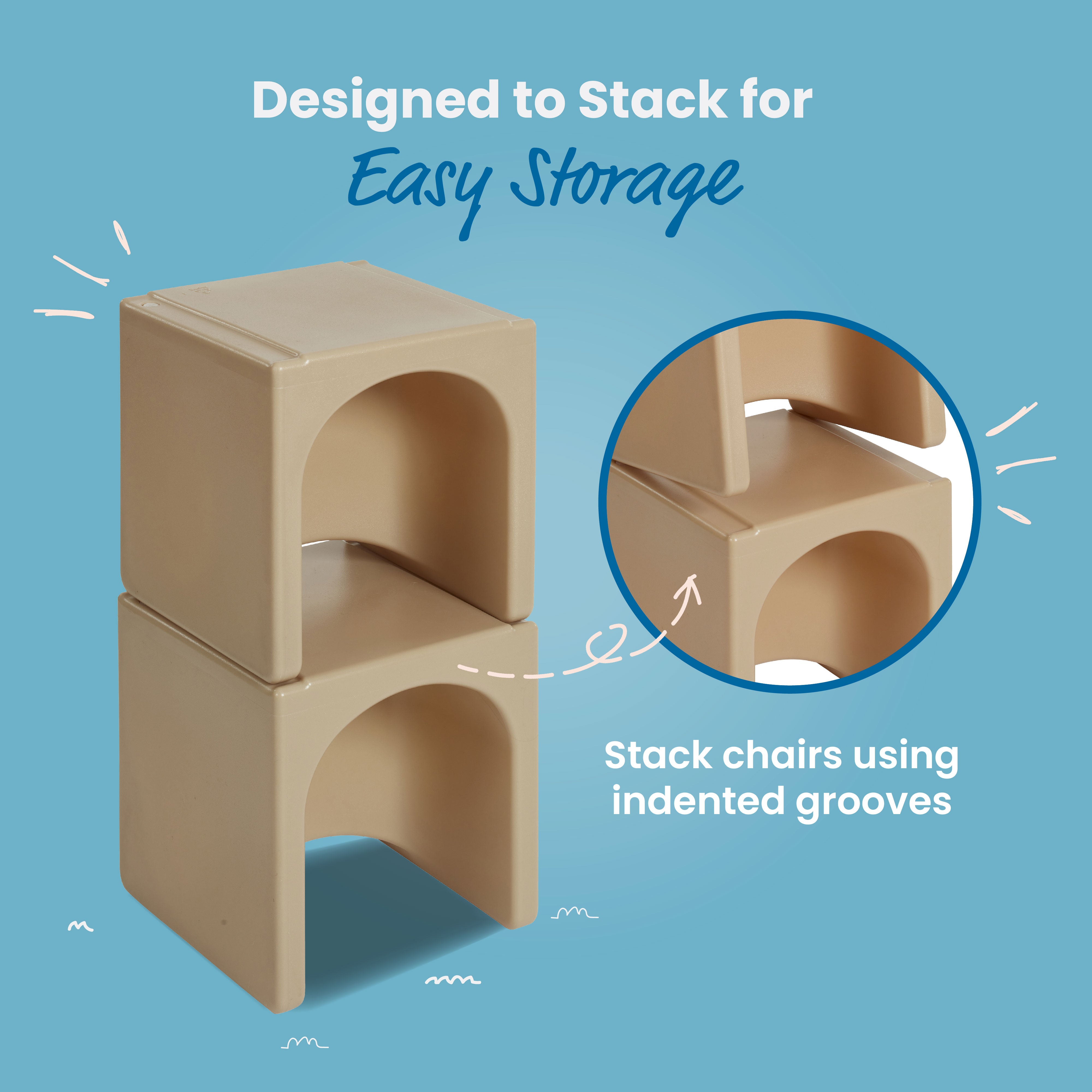 Tri-Me Table and Cube Chair Set, 3-Piece