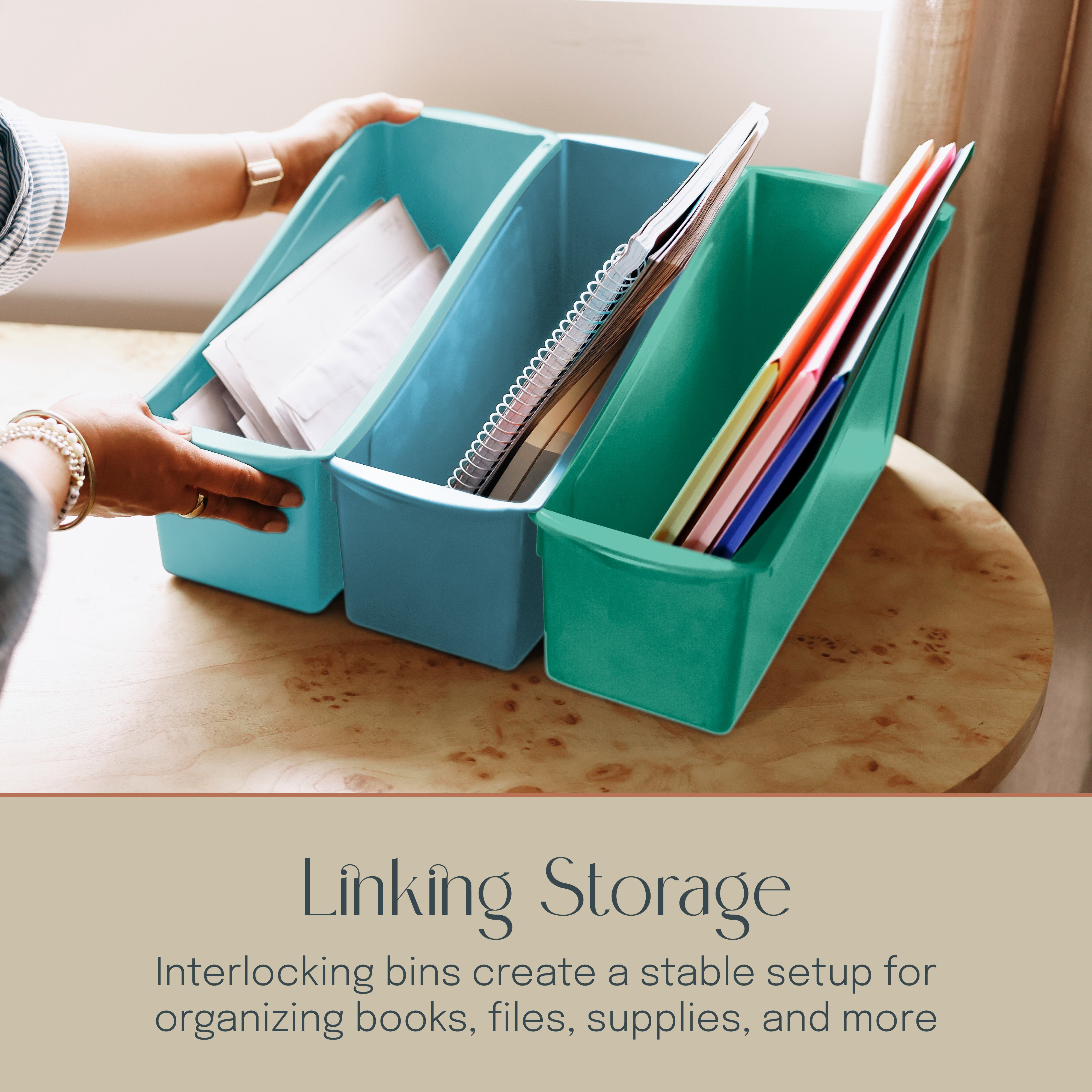 Linking Storage Book Bins, 10-Piece
