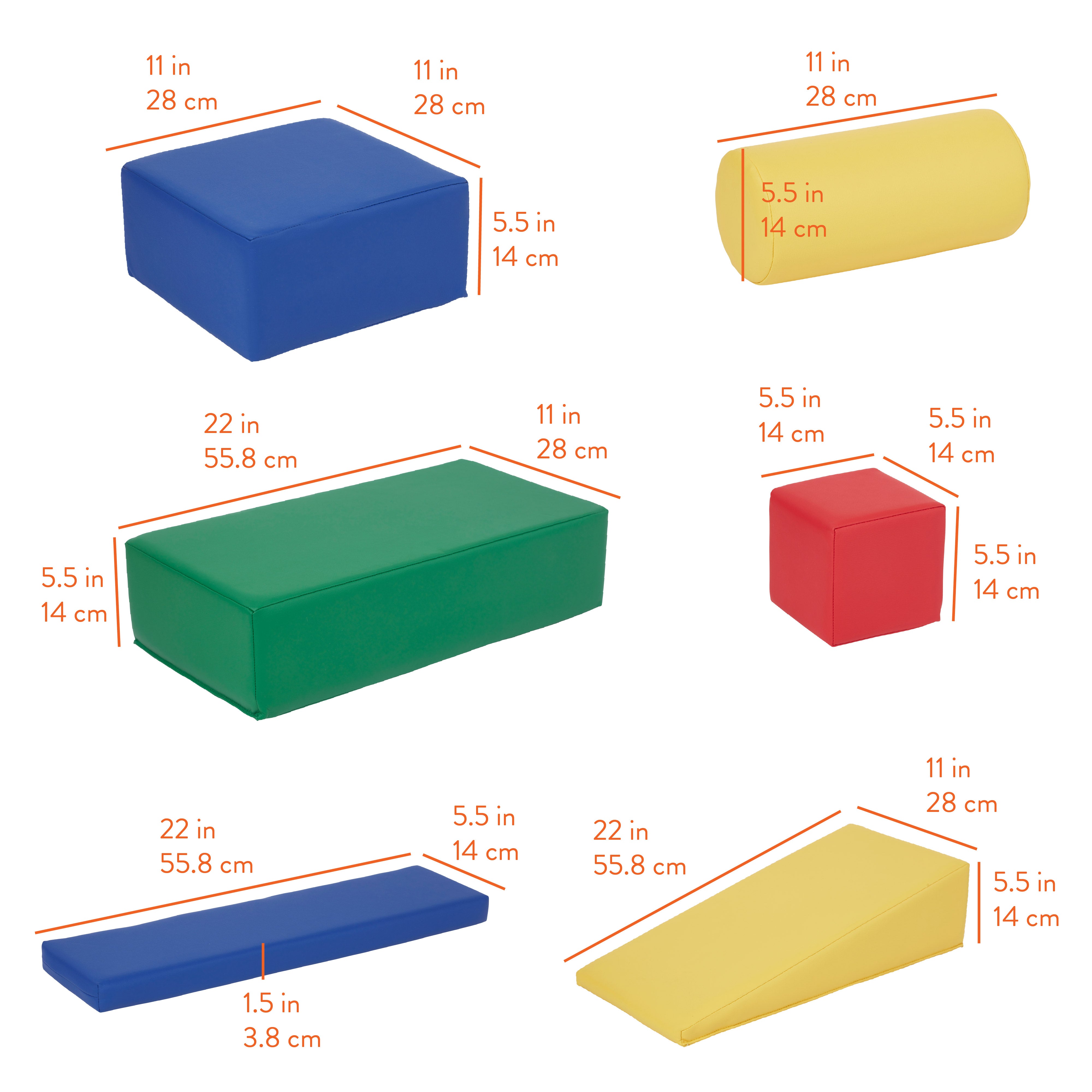 Multi-Shape Foam Building Block Set, 16-Piece