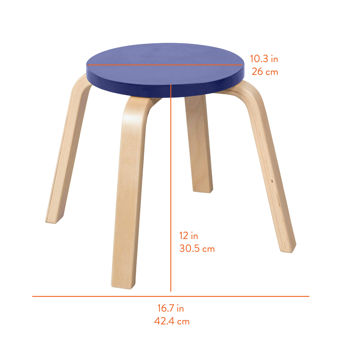 Bentwood Stackable Stool Seating Set, 6-Piece