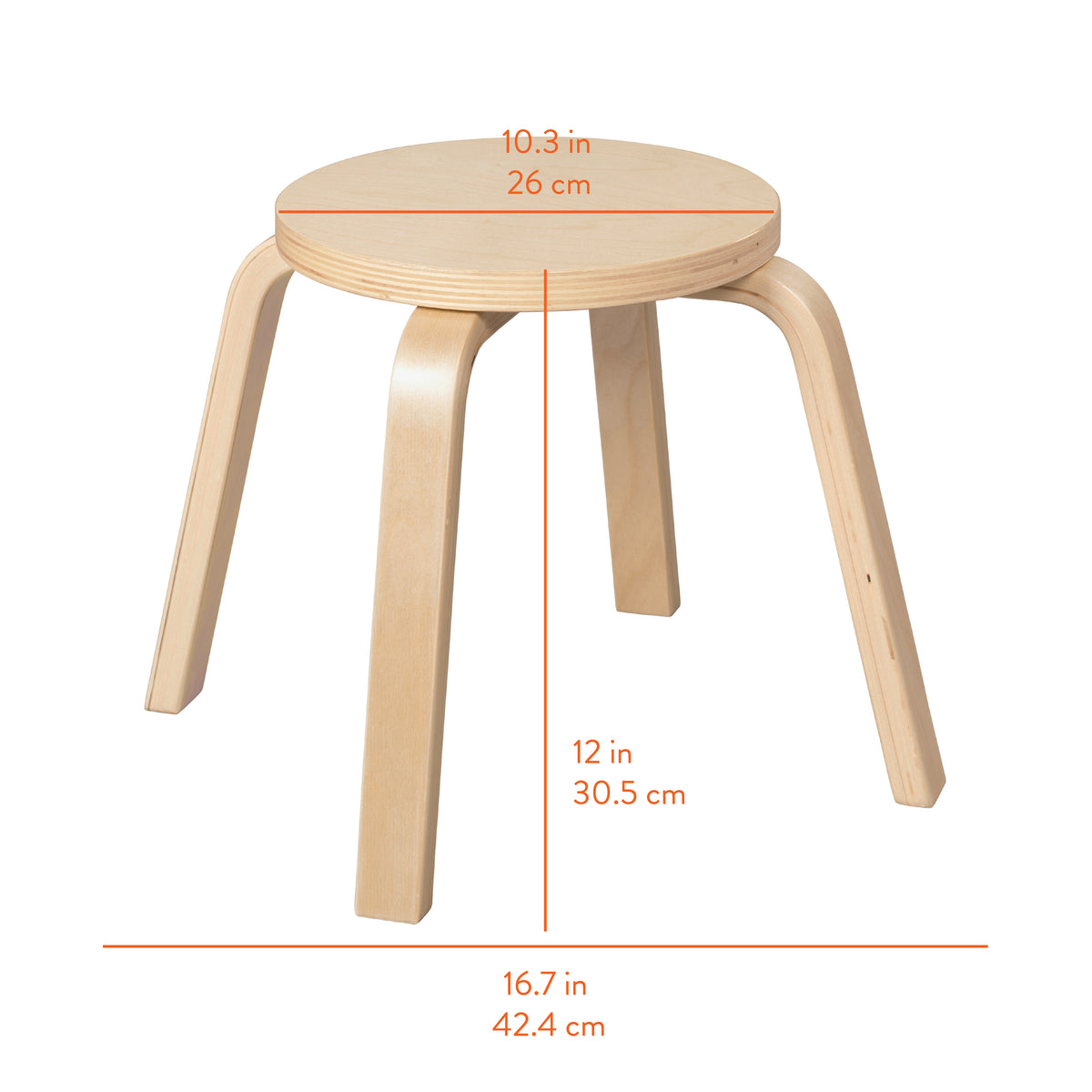 Bentwood Stackable Stool Seating Set, 6-Piece