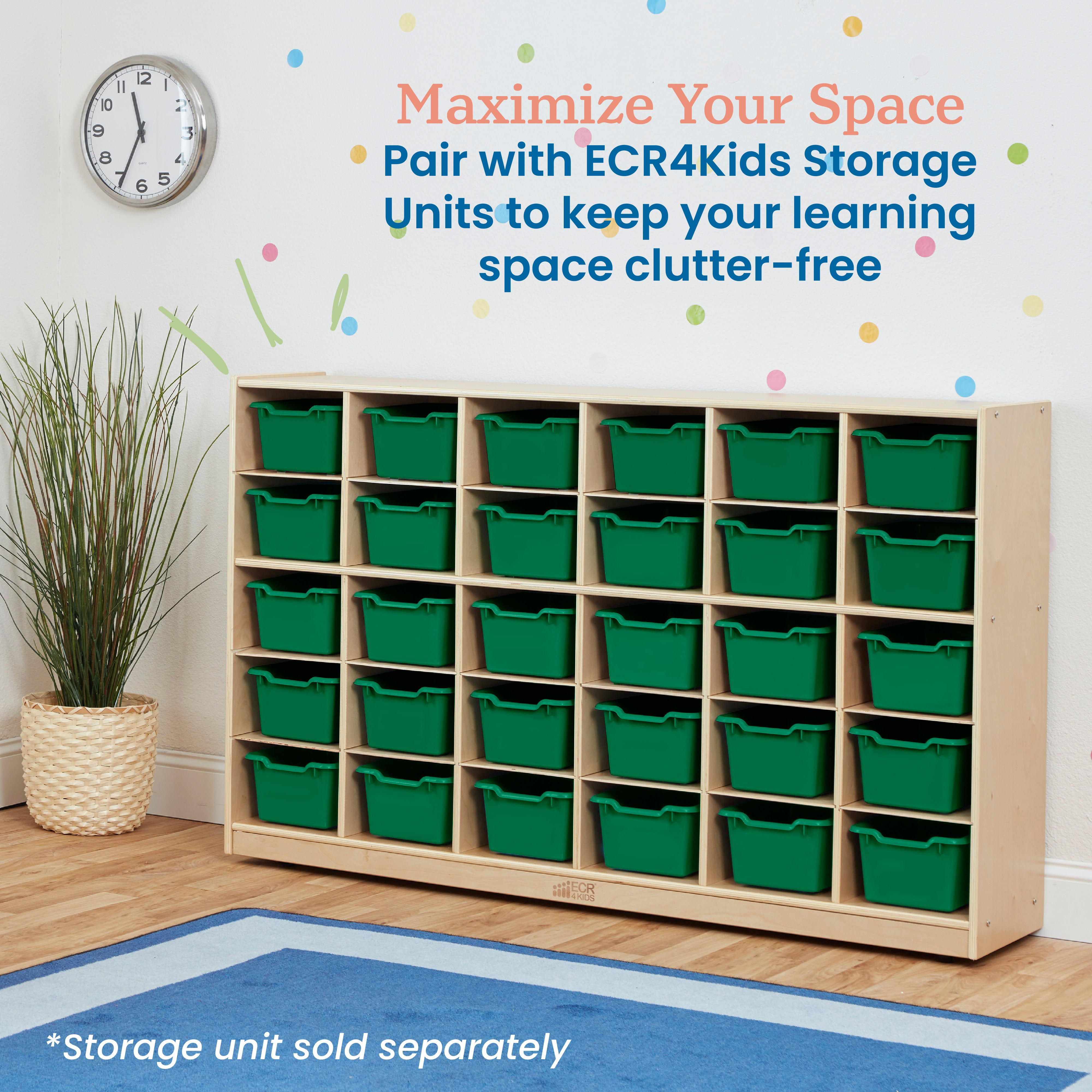 Scoop Front Plastic Storage Bins, 30-Piece