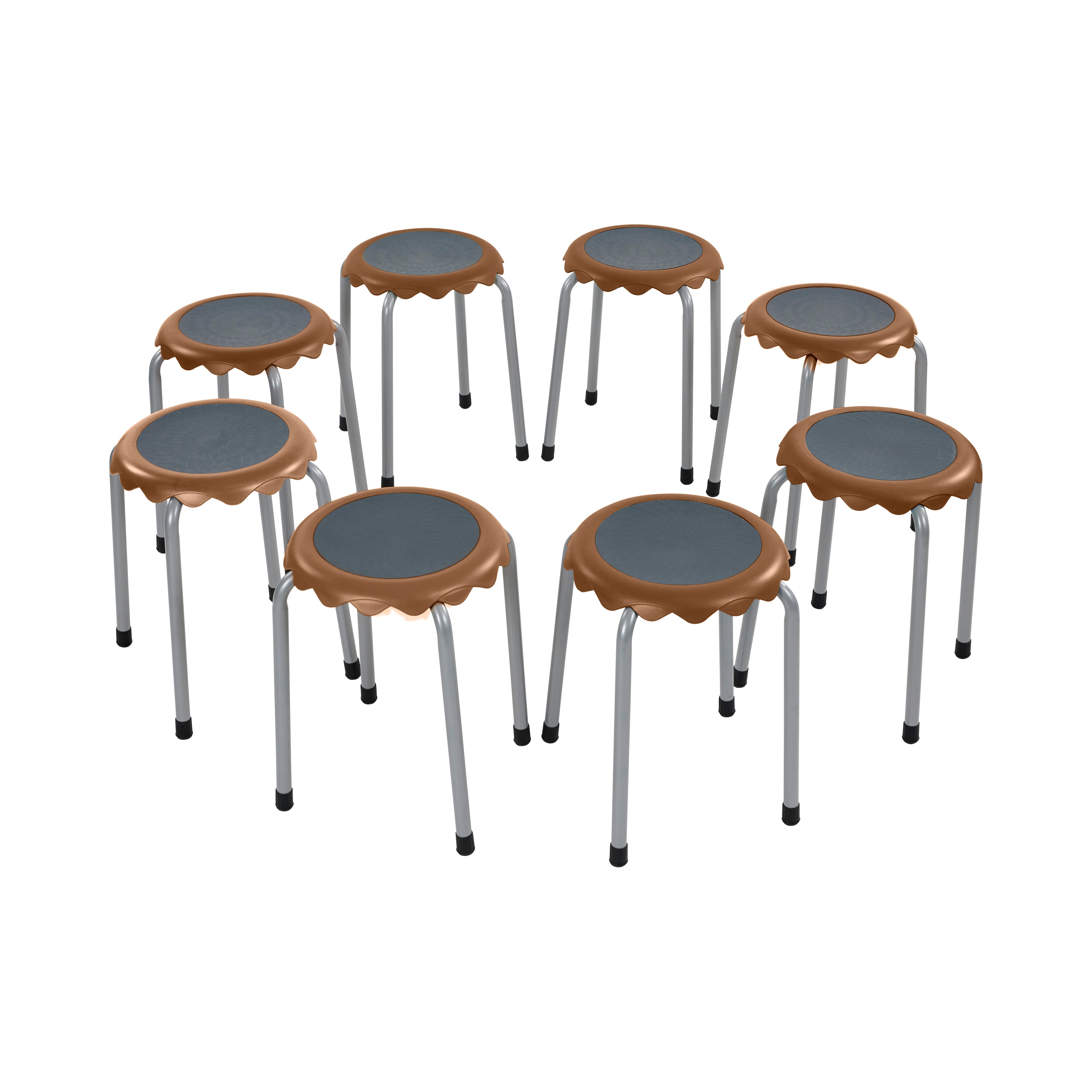 Daisy Stackable Stool with Glides Seating Set, 8-Piece
