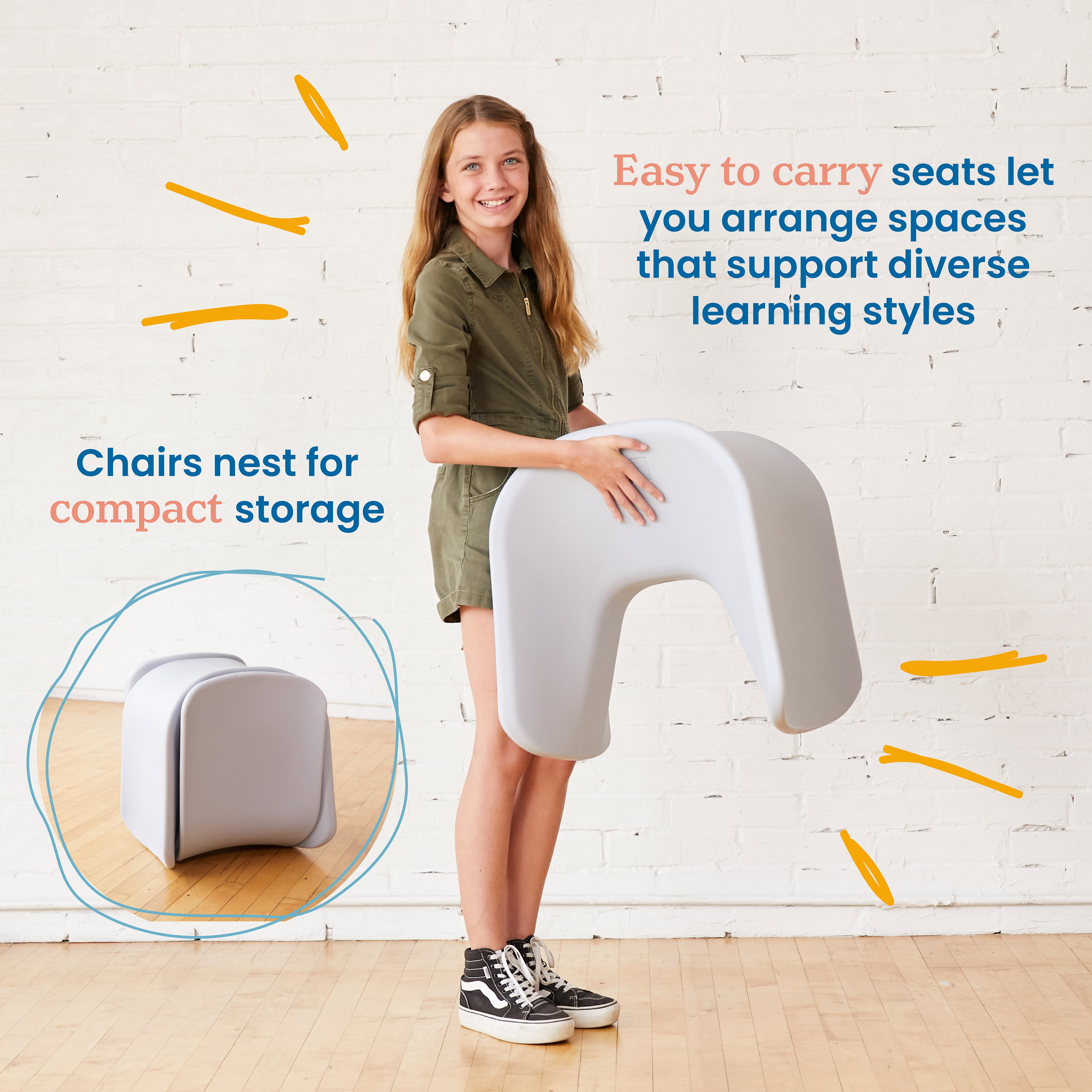 Wave Seat, 18in - 19.6in Seat Height