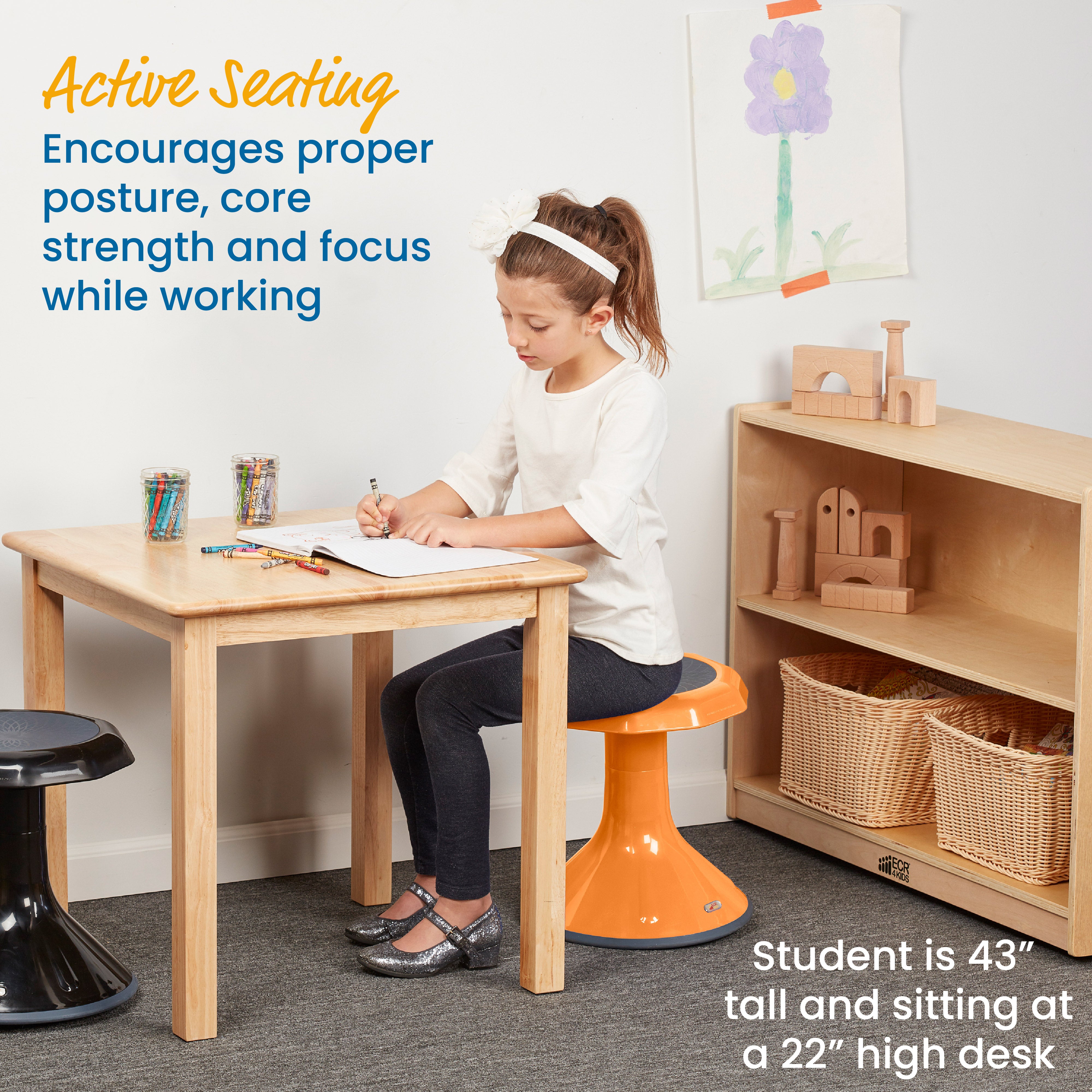 ACE Active Core Engagement Wobble Stool, 15-Inch Seat Height