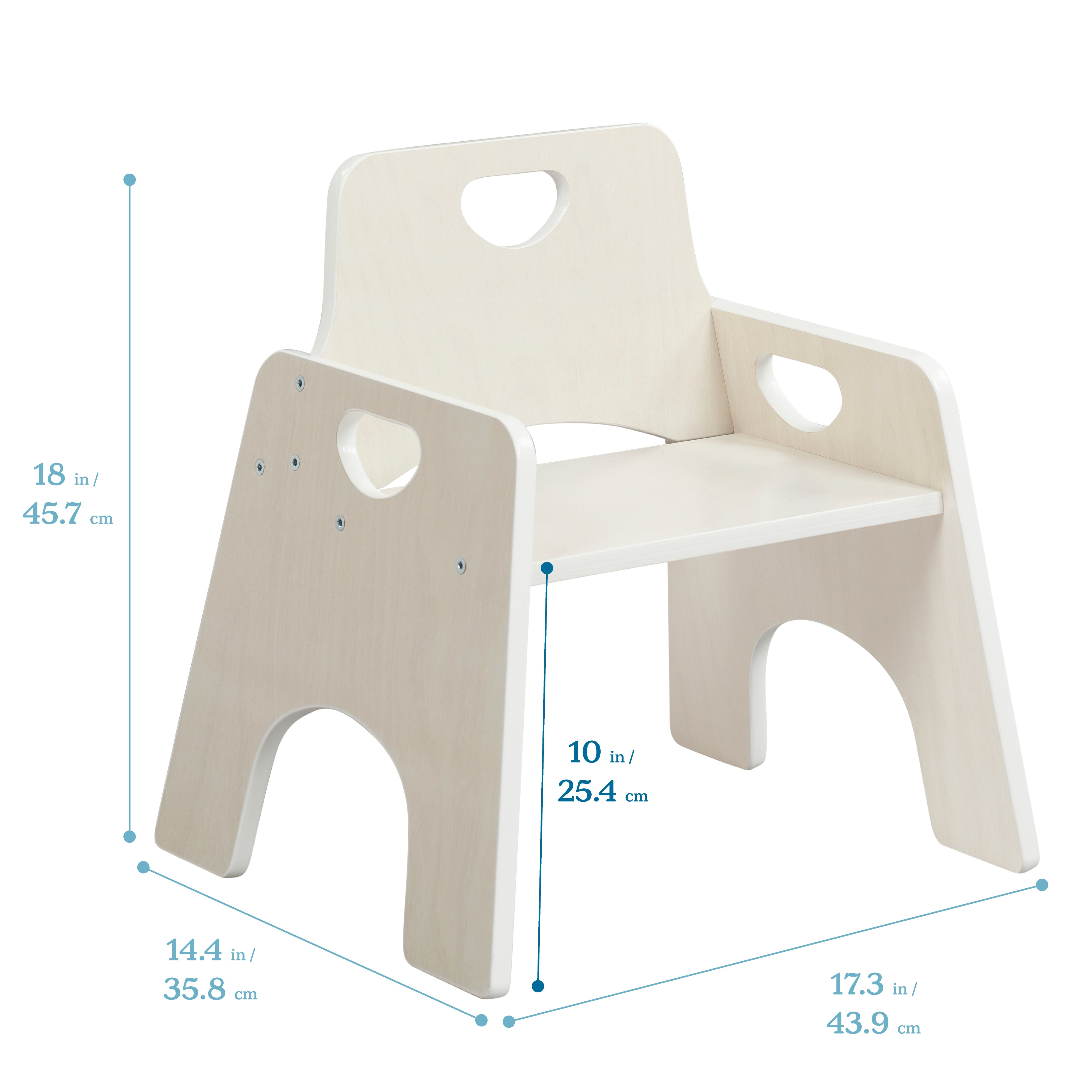 Stackable Wooden Toddler Chair, 10in, 2-Pack