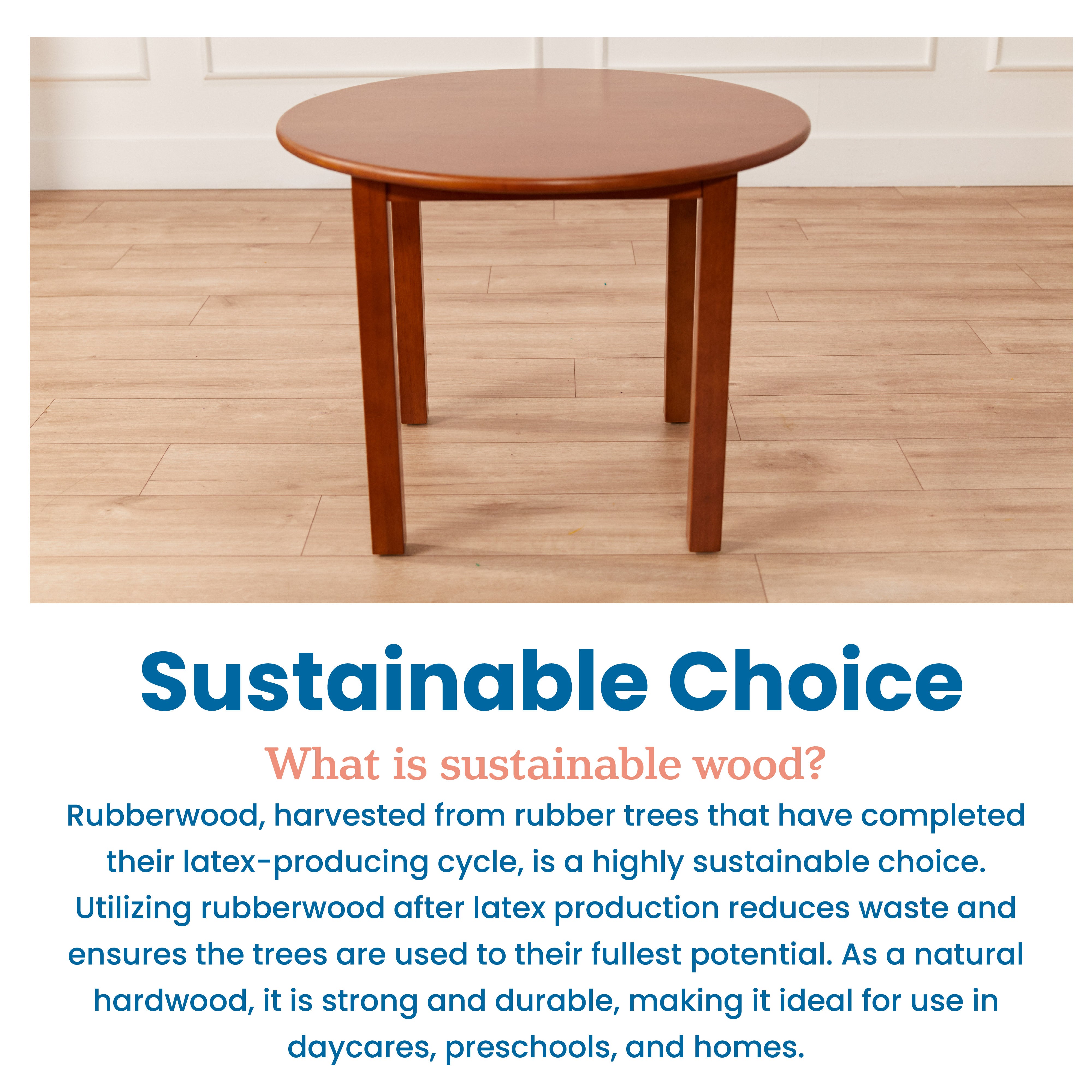 30in D Round Hardwood Table with 22in Legs