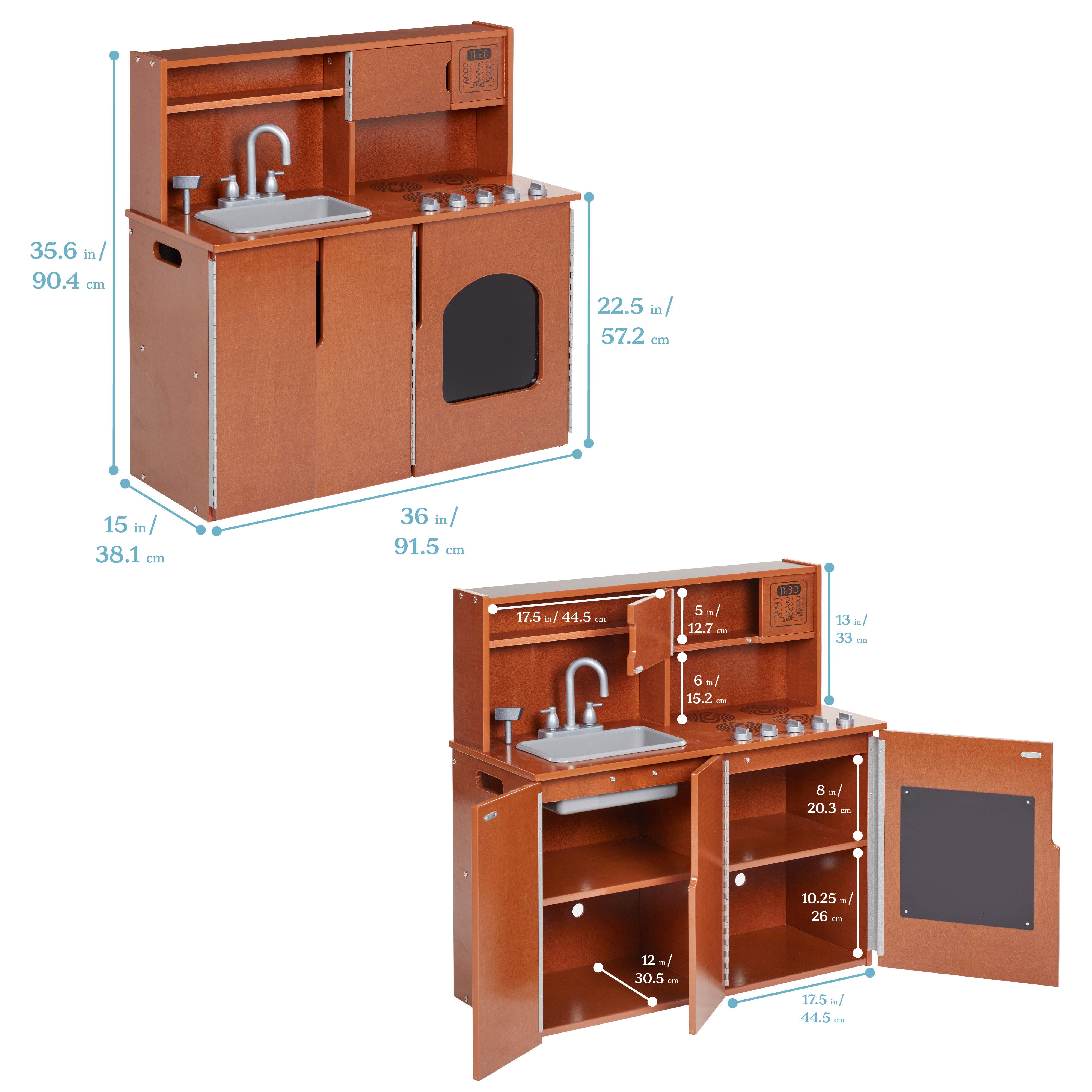 4-in-1 Kitchen, Sink, Stove, Oven, Microwave and Storage