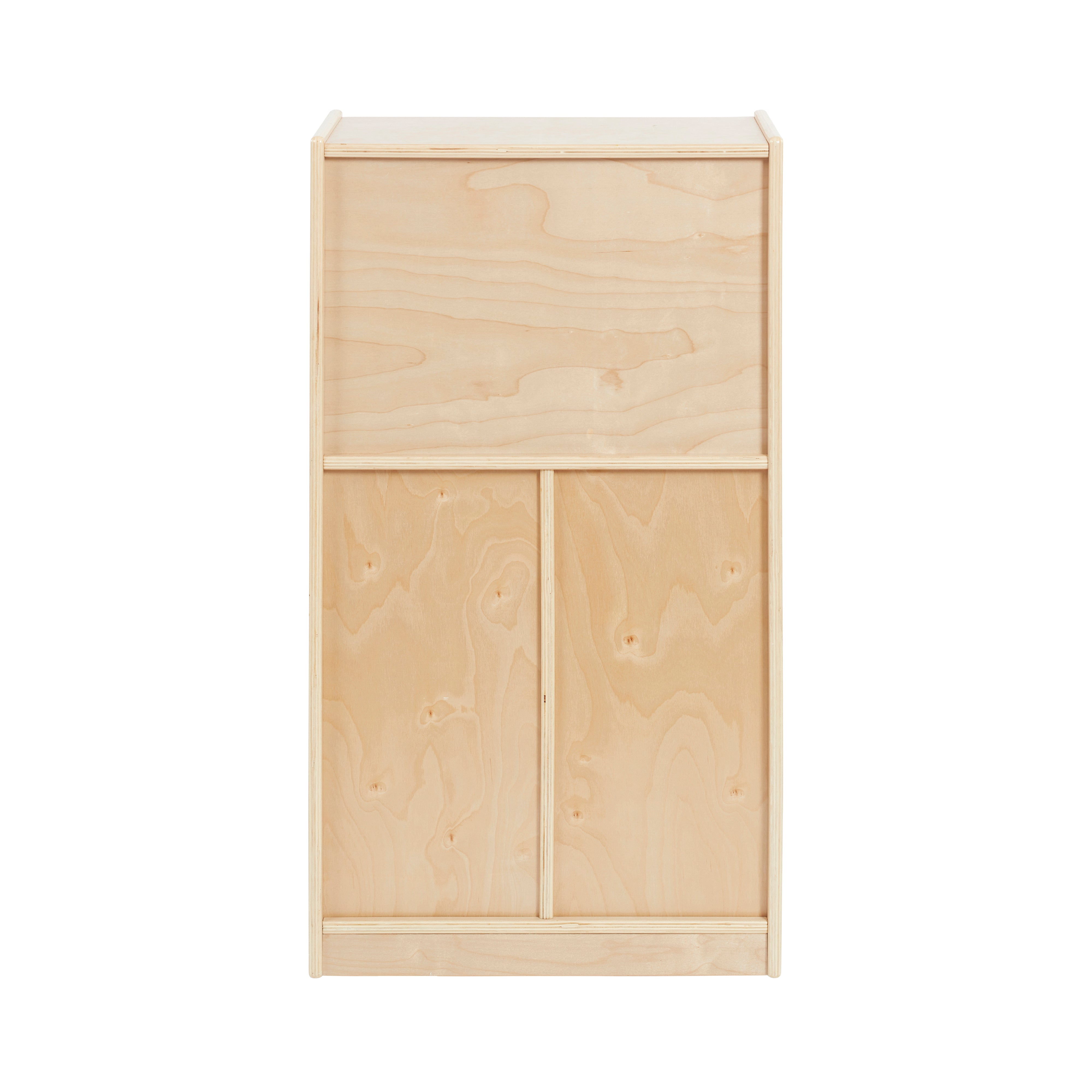 10 Cubby Mobile Tray Cabinet with 10 Scoop Front Storage Bins, 5x2, Natural