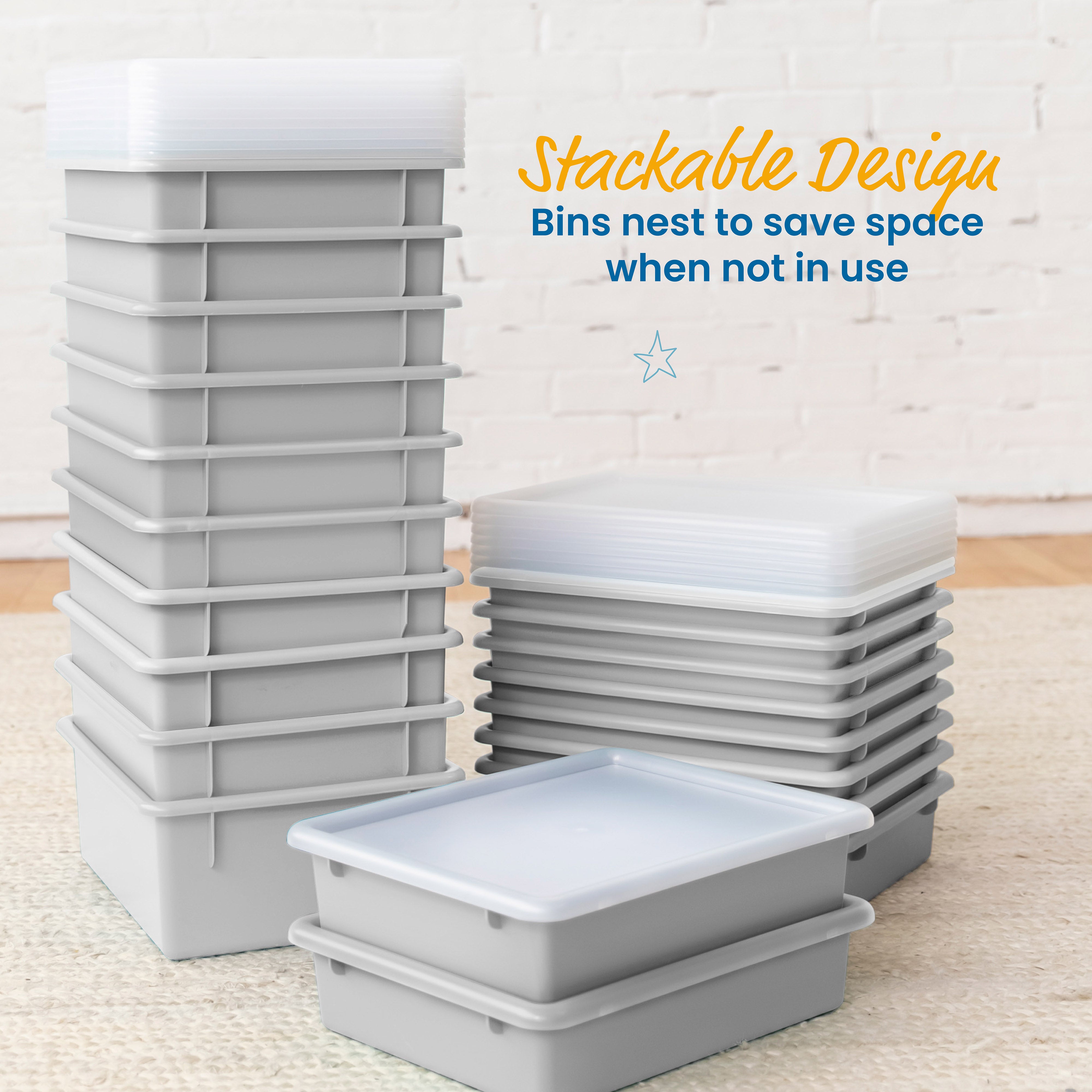 Letter Size Deep Tray with Lid, 10-Piece