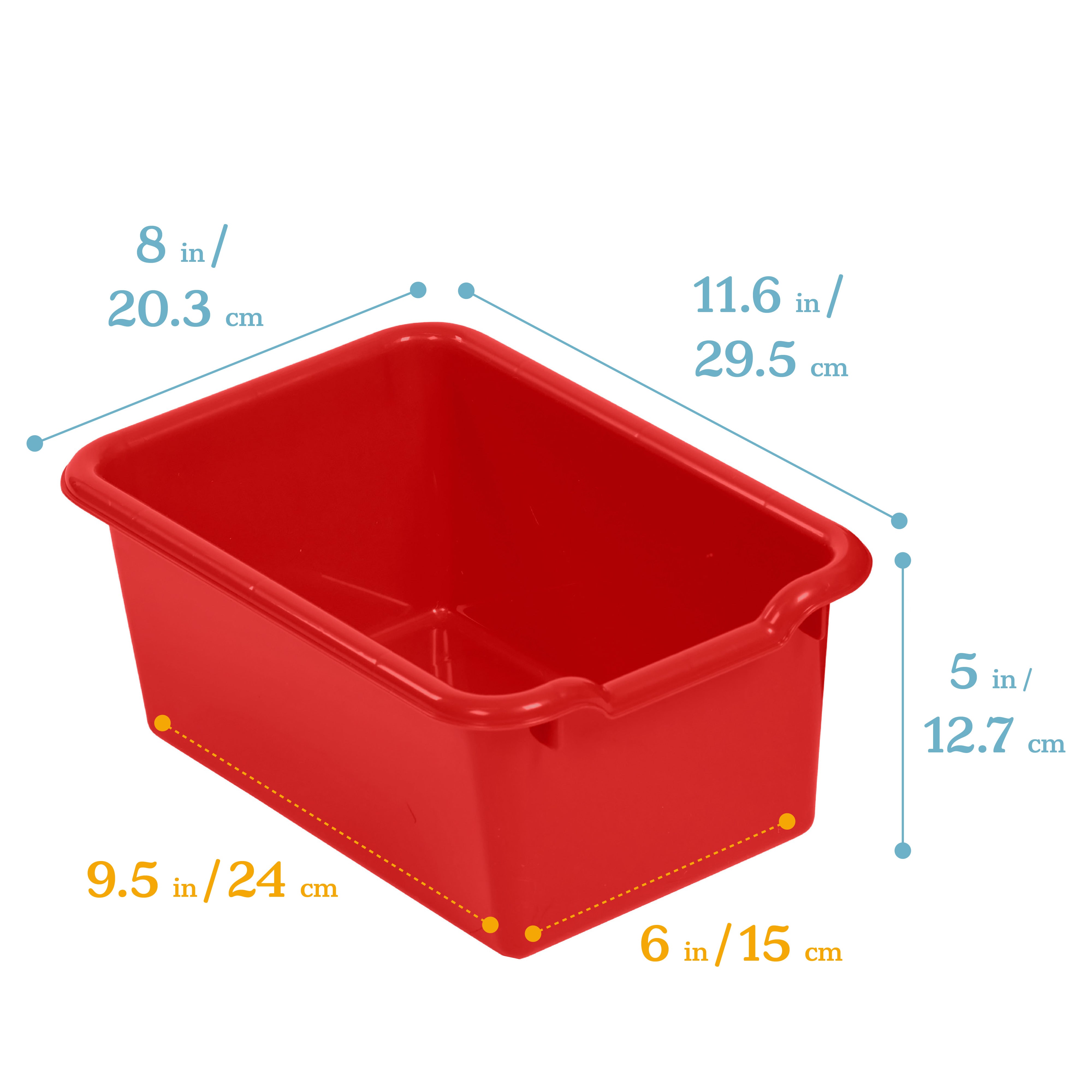 Scoop Front Plastic Storage Bins, 30-Piece