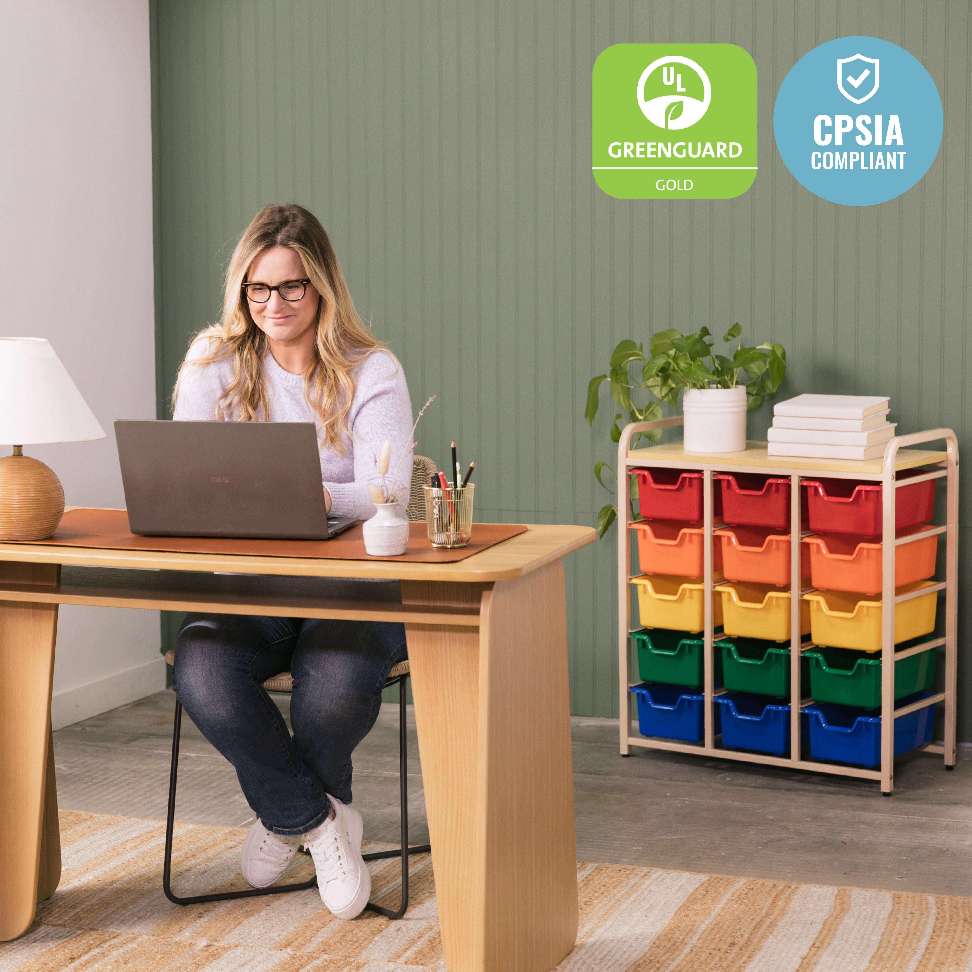 Mobile Organizer with 15 Storage Bins