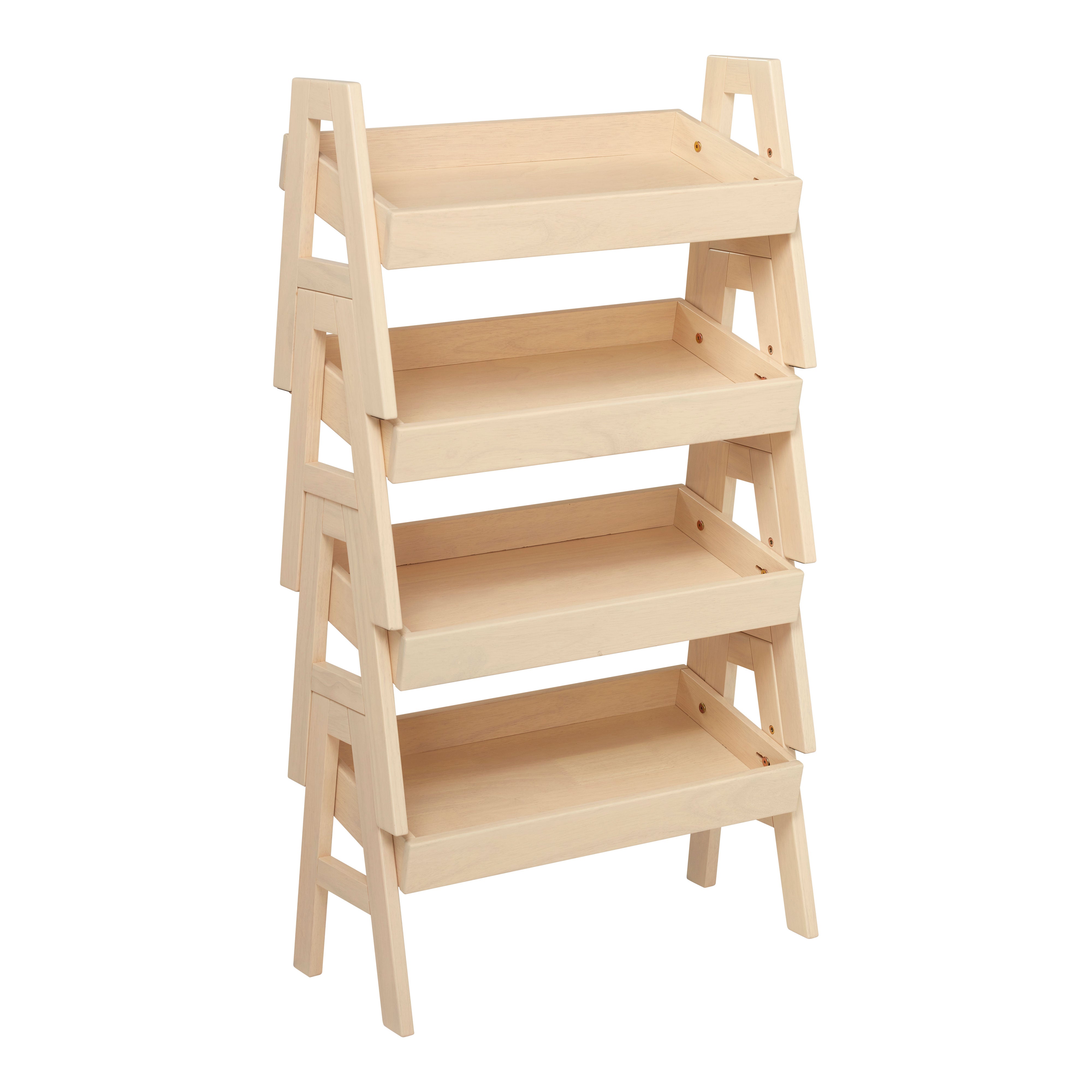 Adjustable Stacking Shelf with Full Edge, 4-Pack