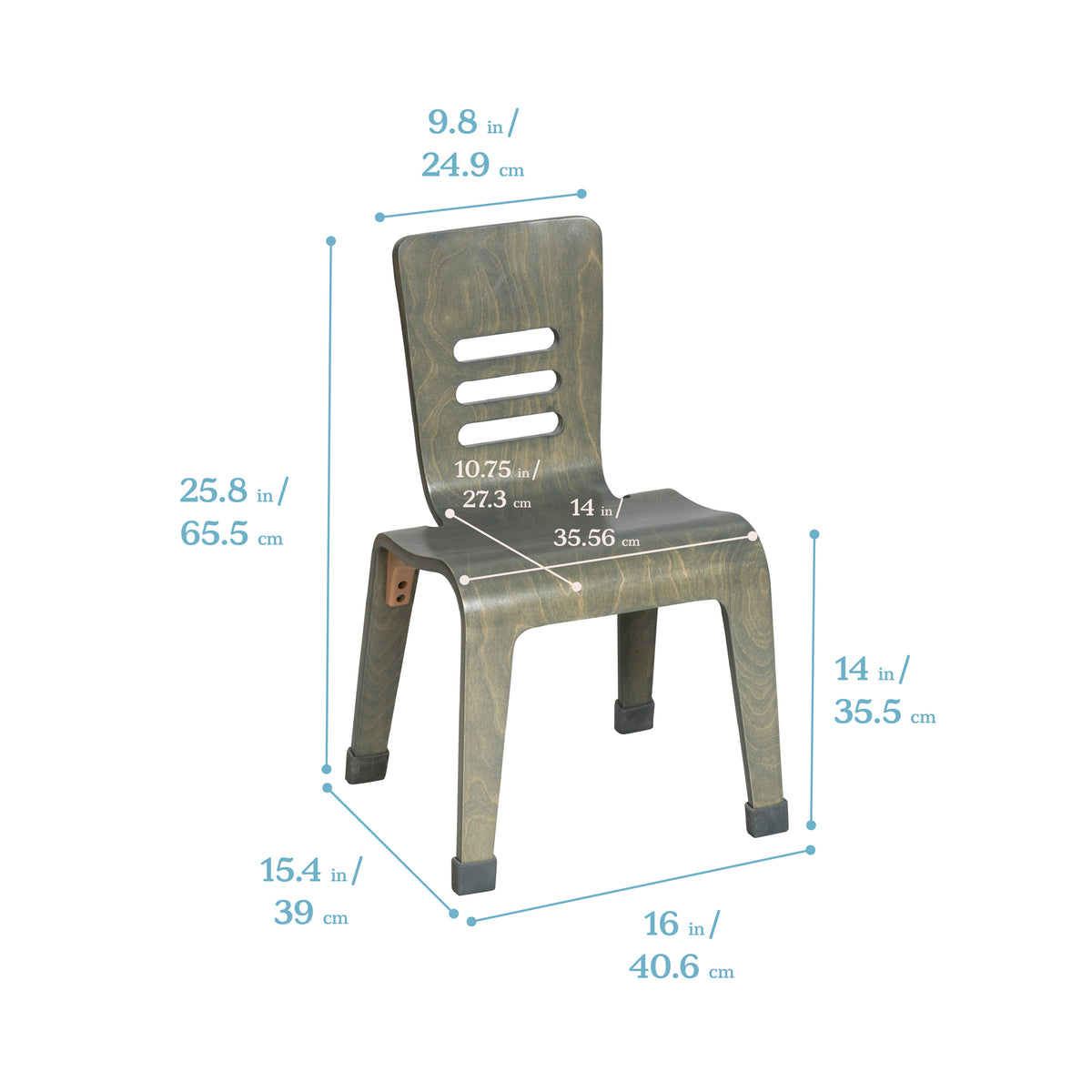 Bentwood Chair, 14in Seat Height, 2-Pack