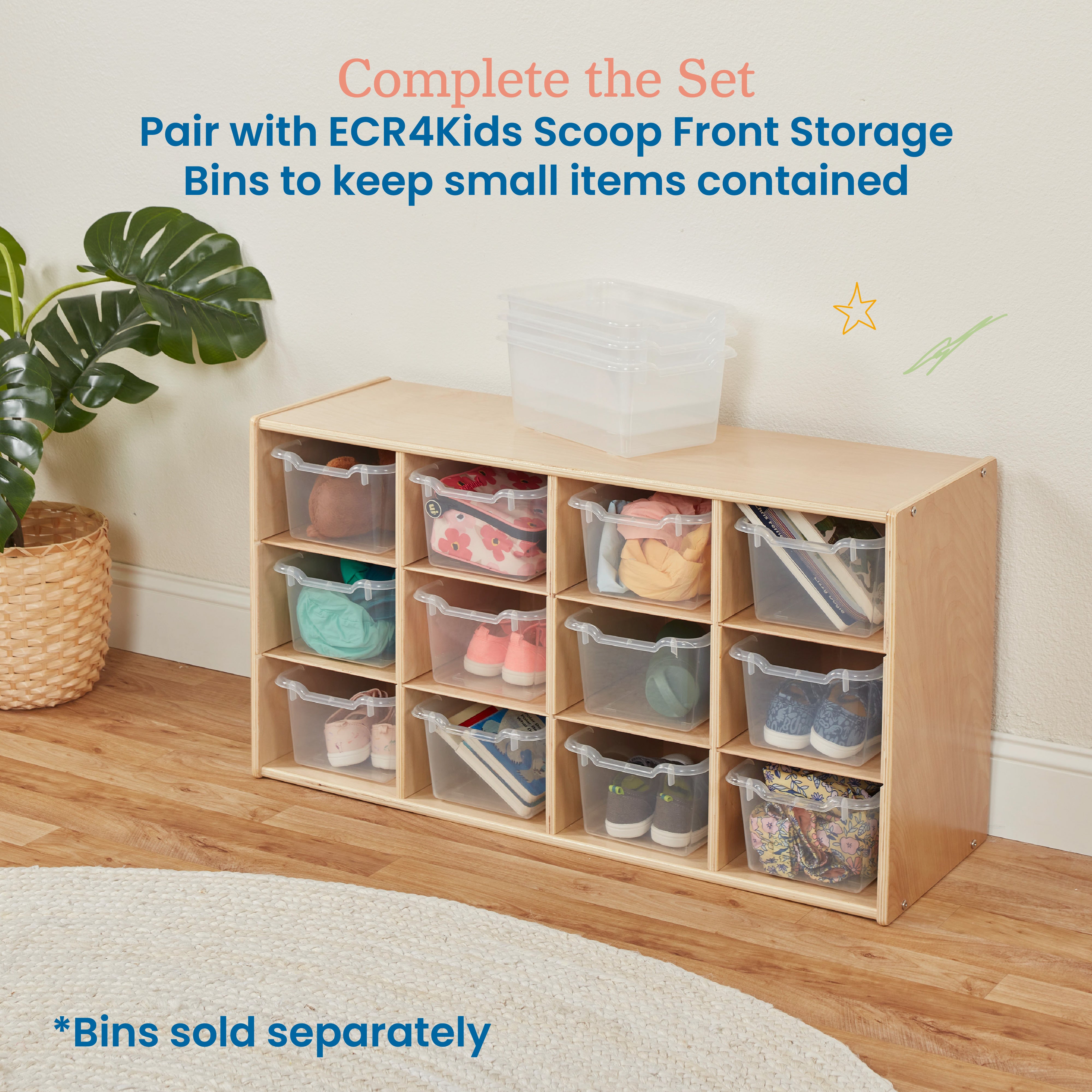 Streamline 12 Cubby Tray Storage Cabinet, 3x4