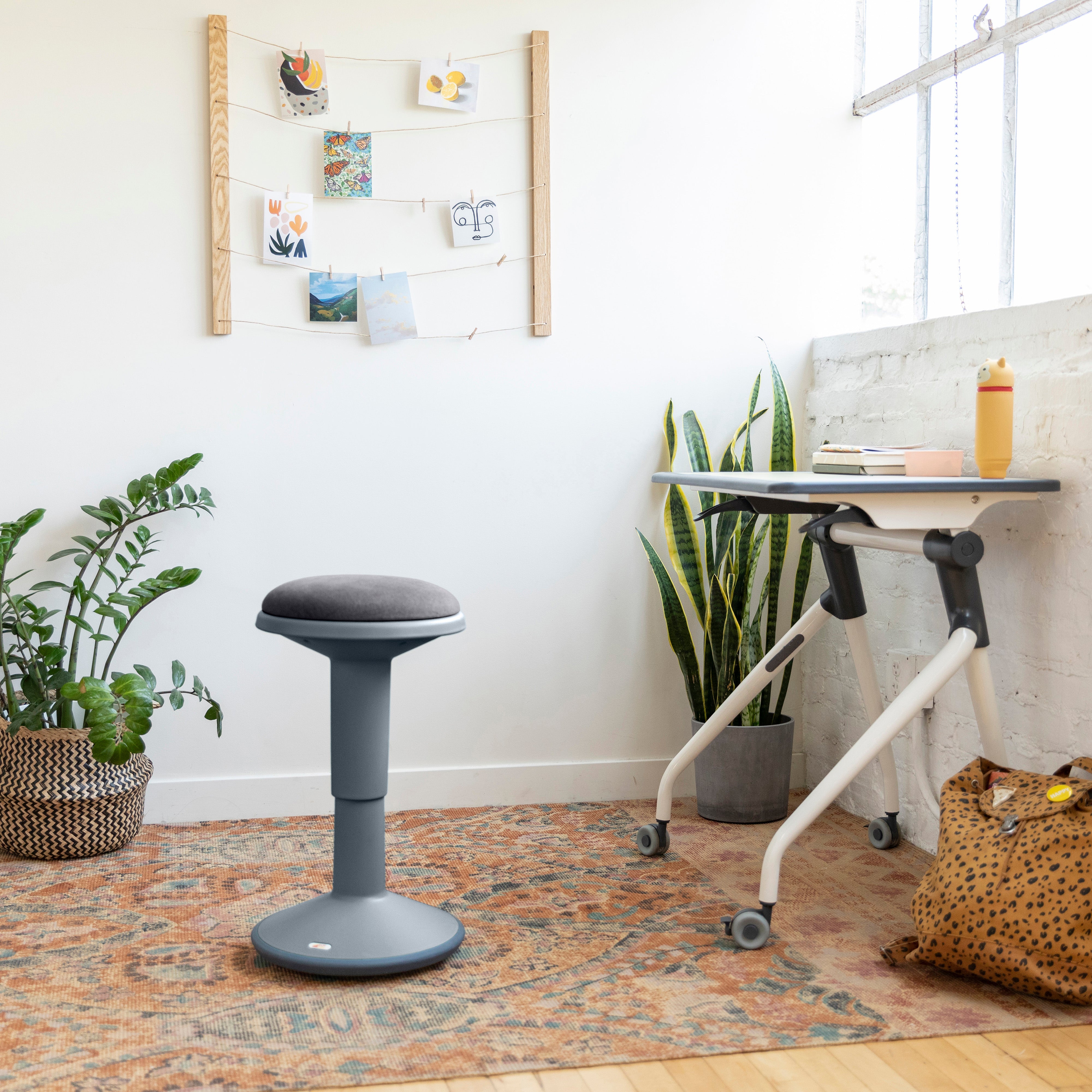 Sitwell Wobble Stool with Cushion, Adjustable Height