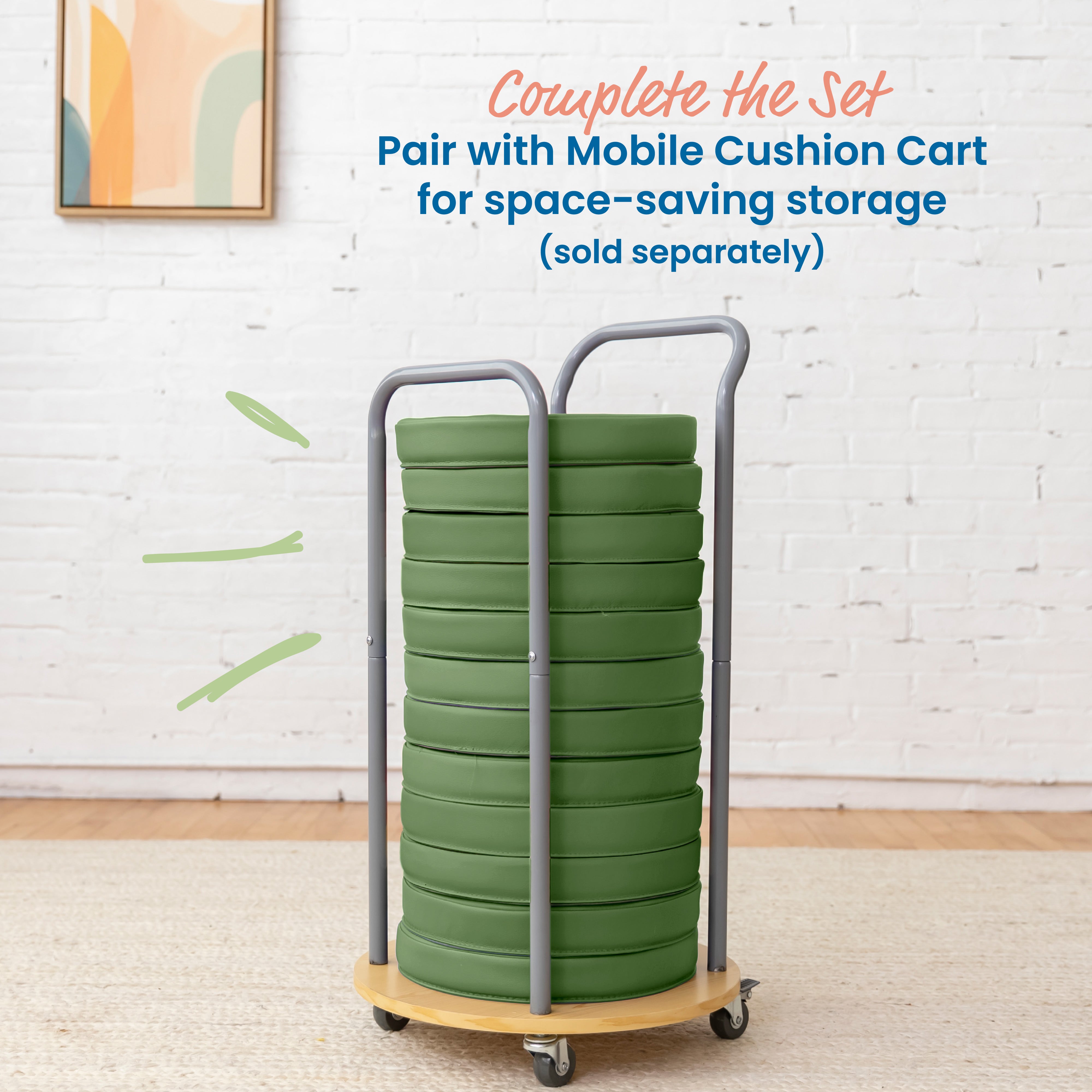 Floor Cushions, Round, 6-Piece