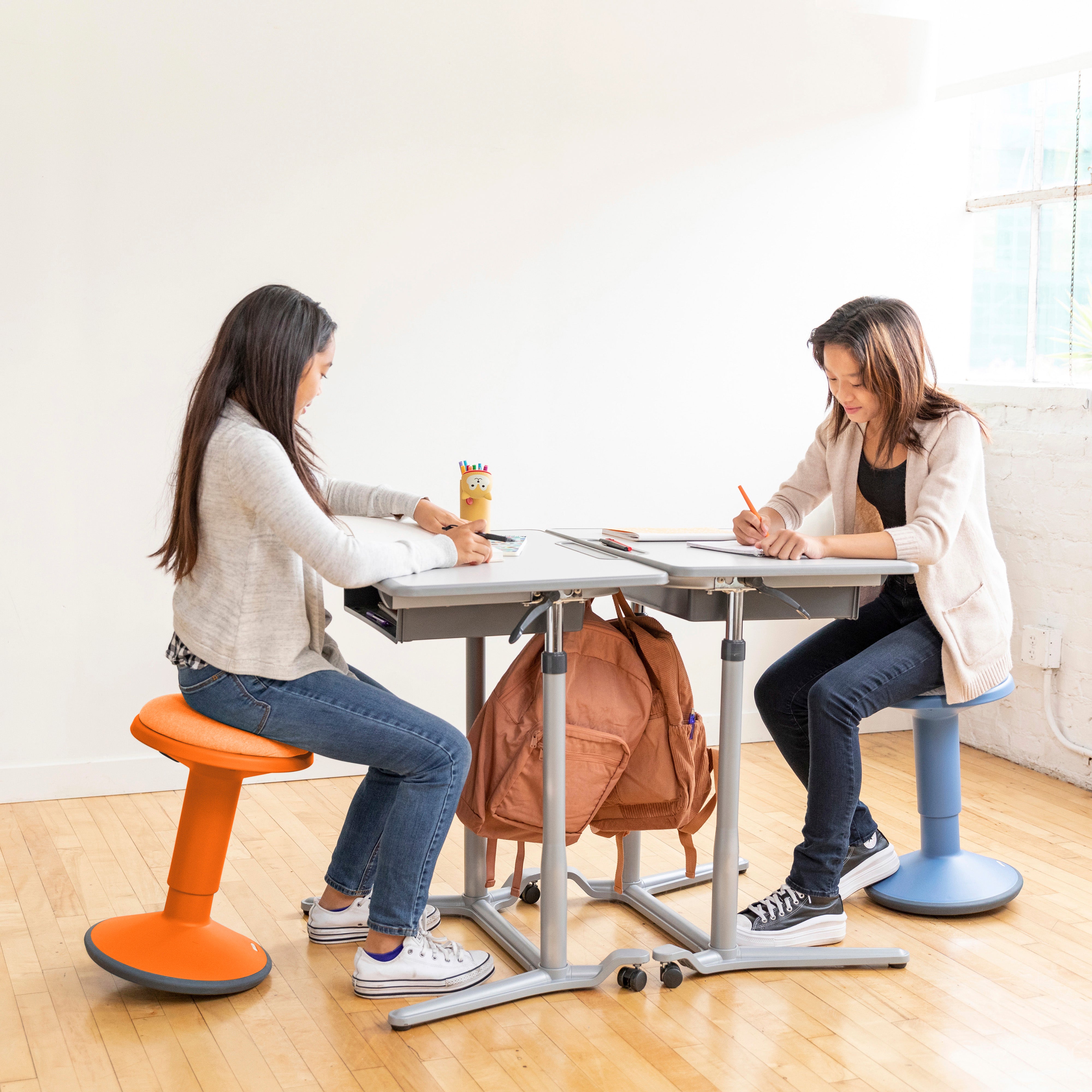 Sitwell Wobble Stool with Cushion, Adjustable Height