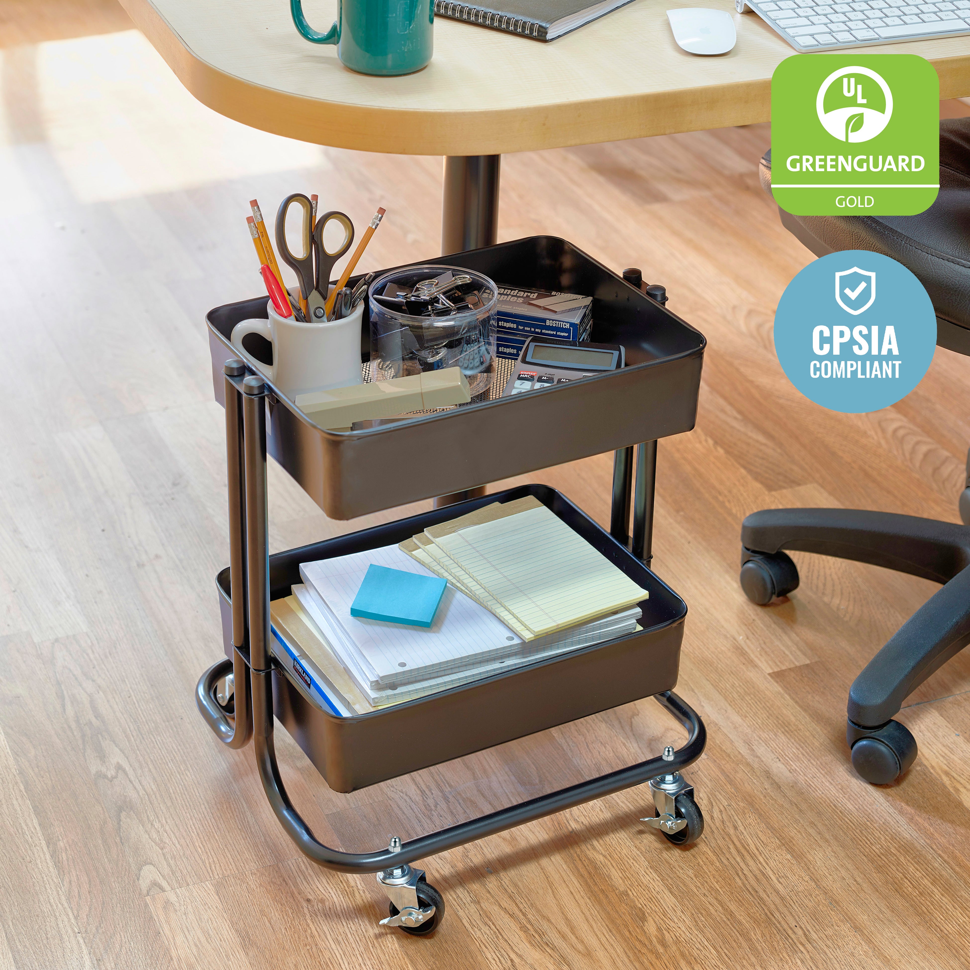 2-Tier Rolling Utility Cart