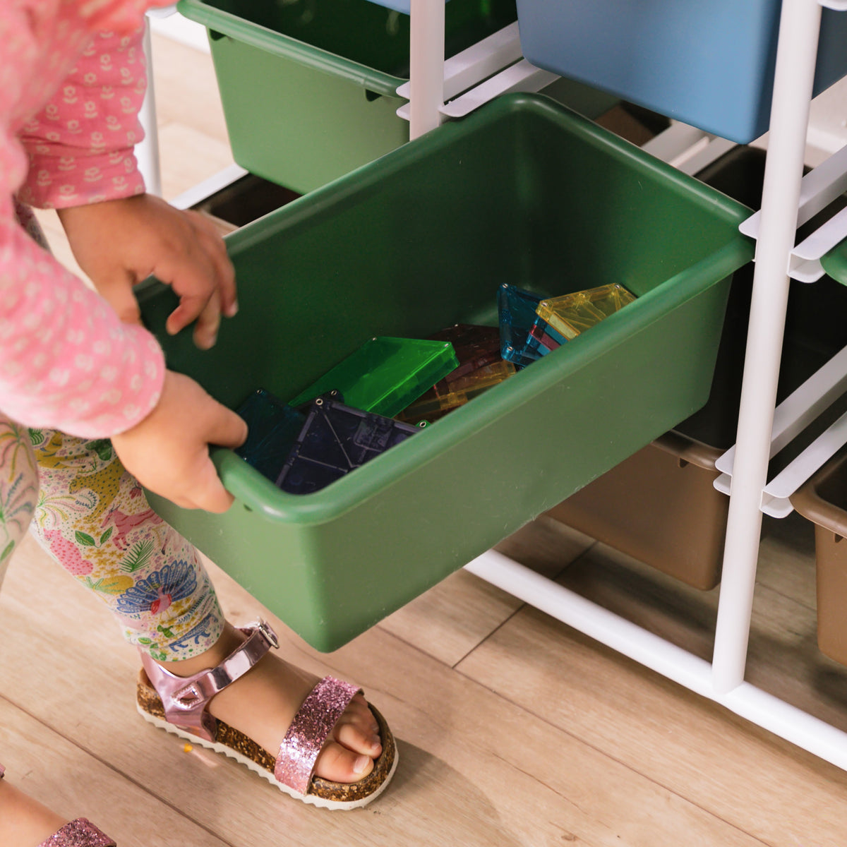 5-Tier Storage Rack with 15 Cubby Bins, 5x3