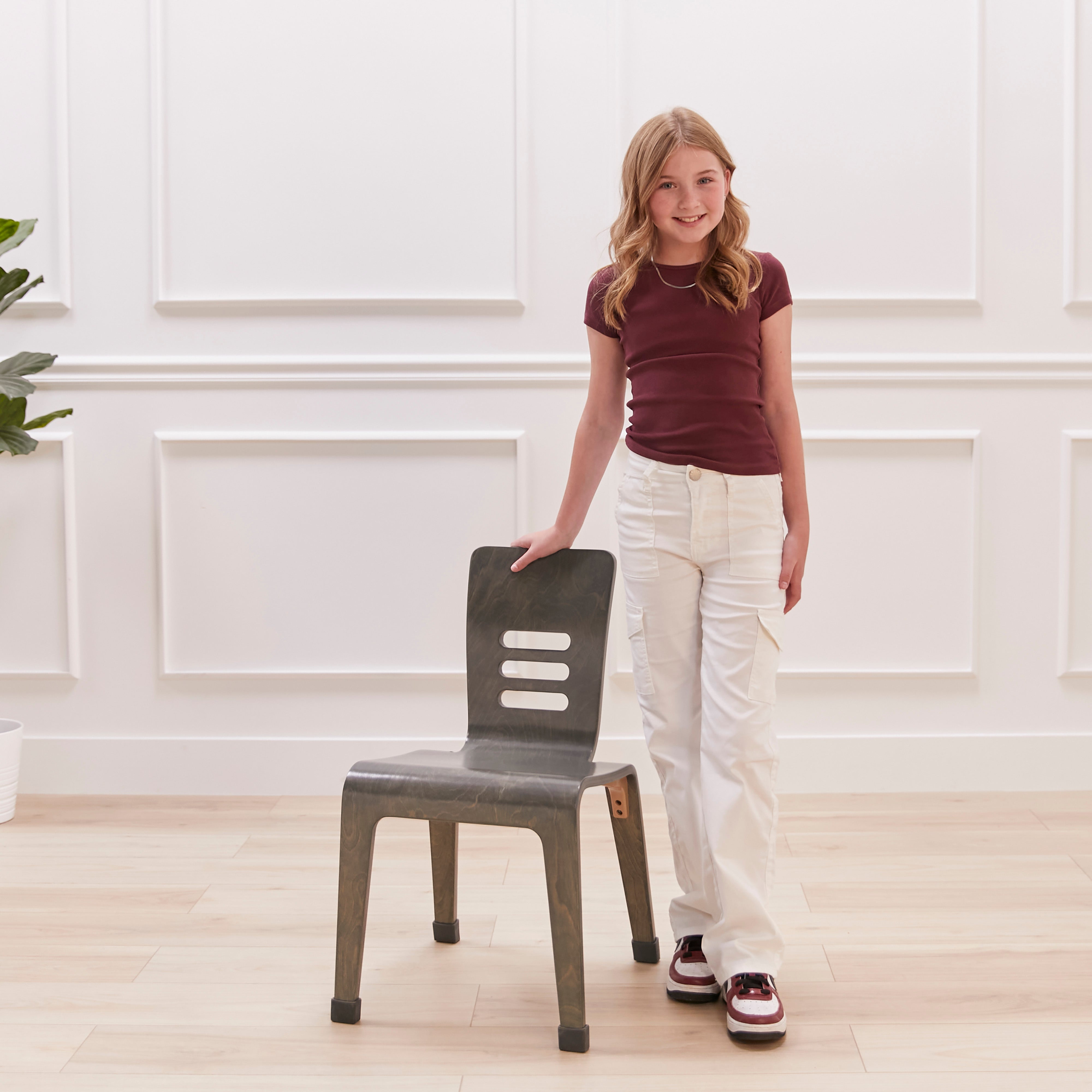 Bentwood Chair, 16in Seat Height, Stackable Seats, 2-Pack