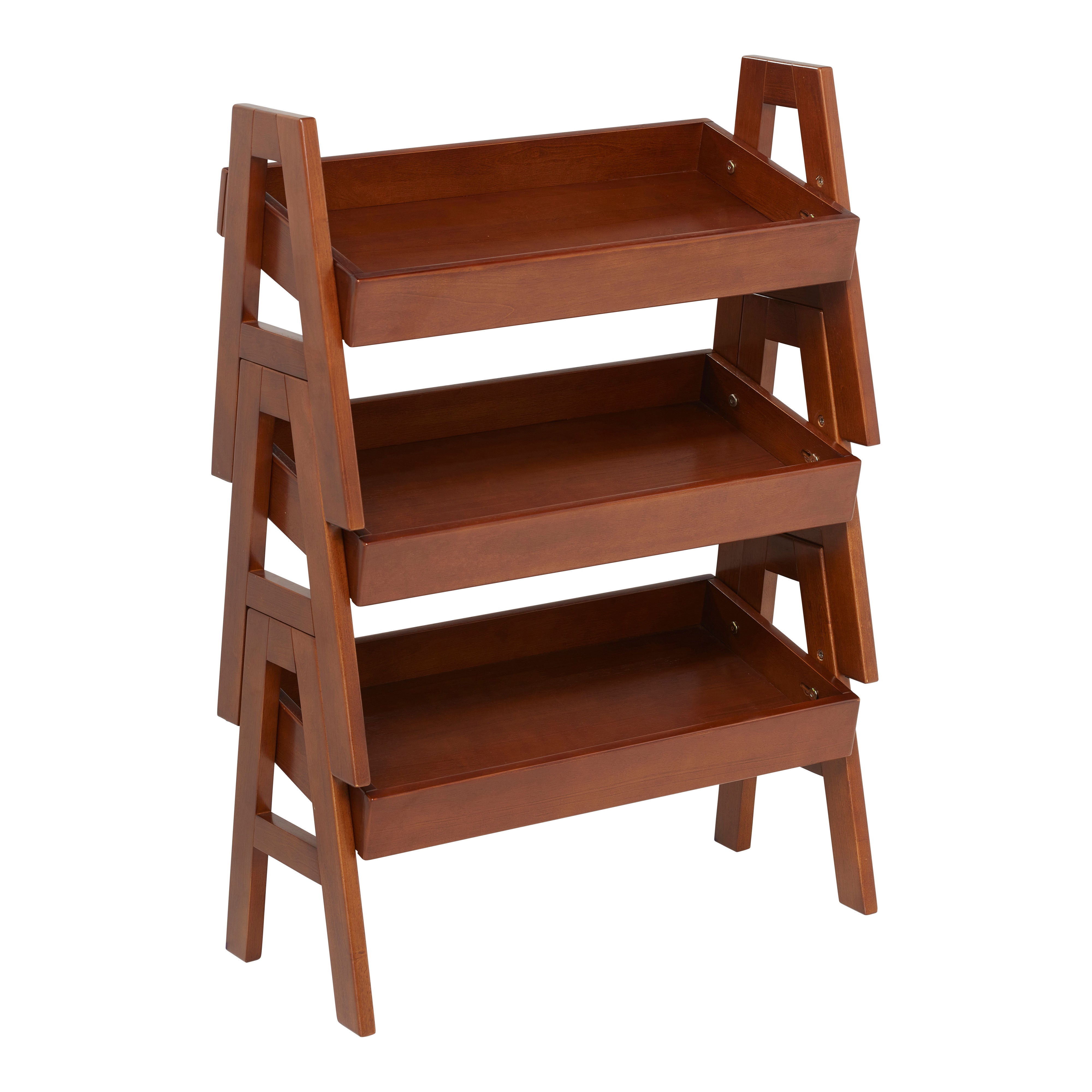 Adjustable Stacking Shelf with Full Edge, 3-Pack