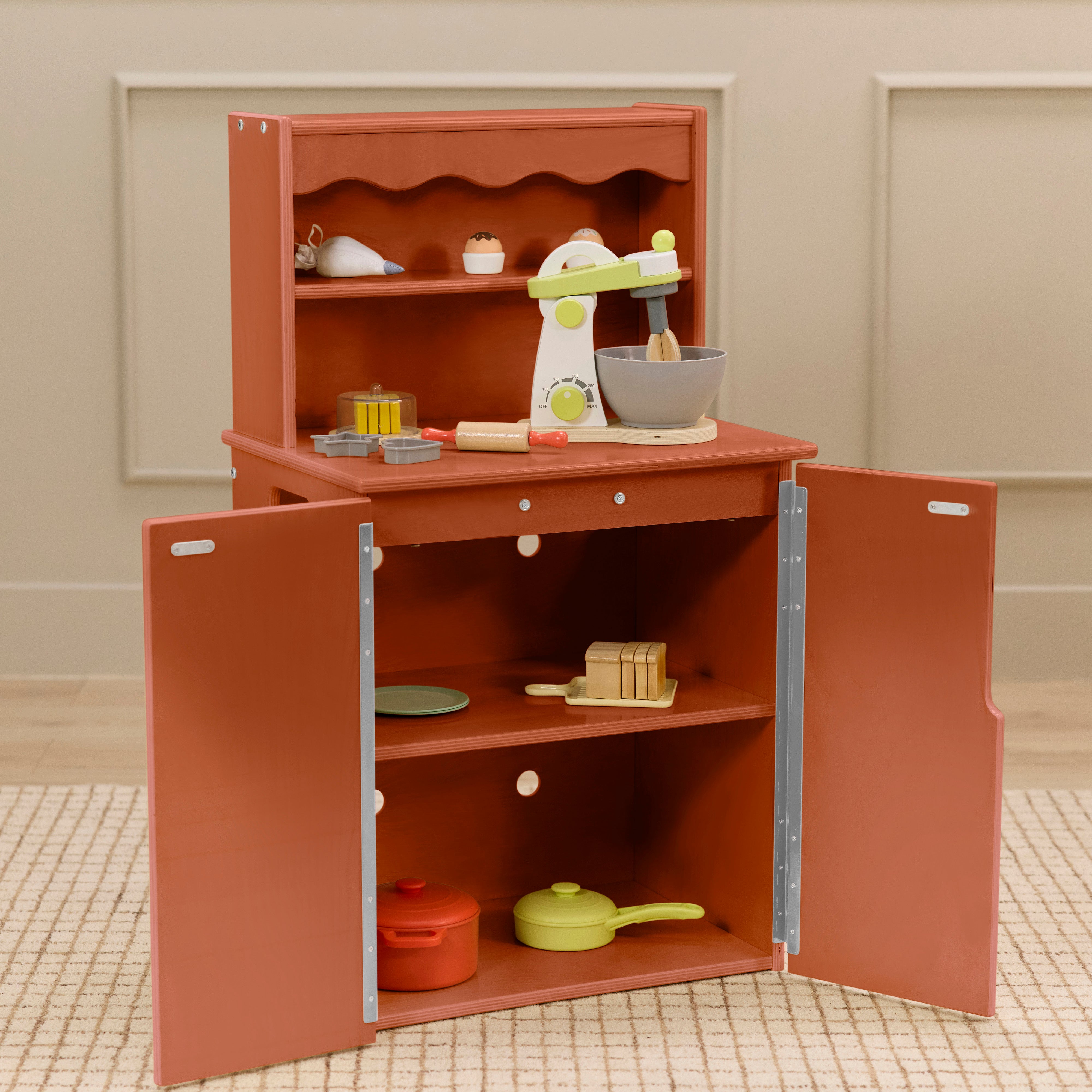 Chef's Station Kids Pretend Play Kitchen Cupboard