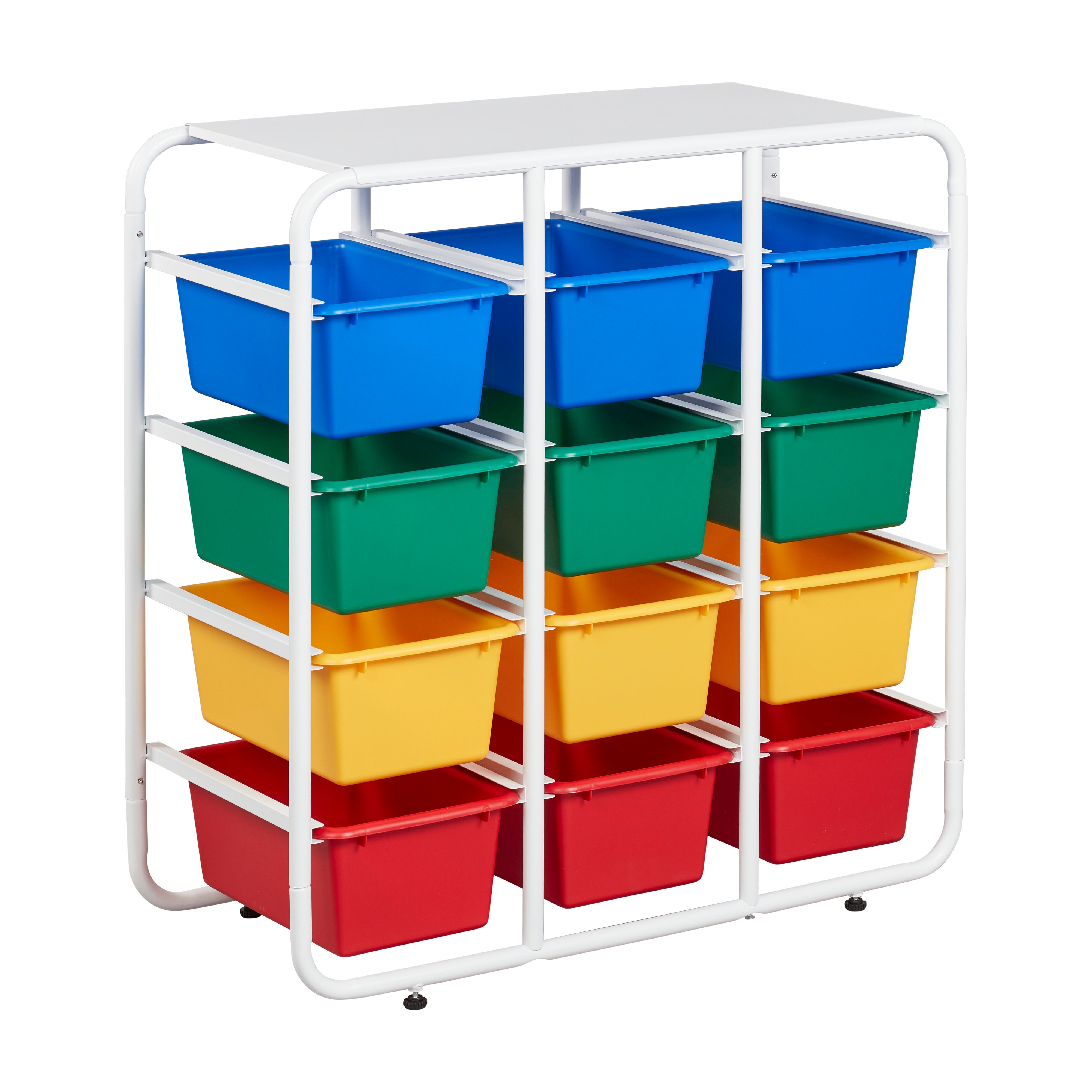 4-Tier Storage Rack with 12 Cubby Bins 4x3