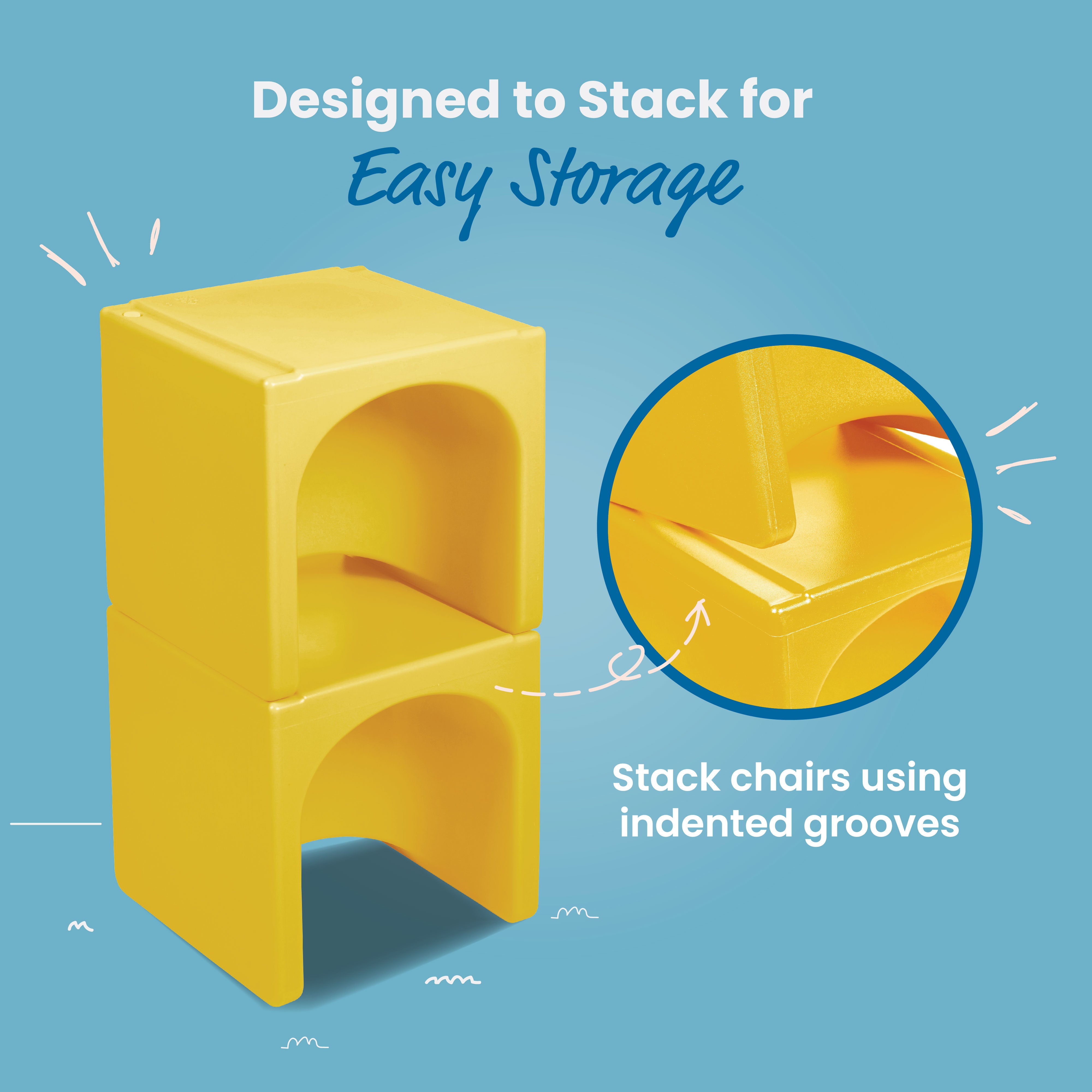 Tri-Me Table and Cube Chair Set, 3-Piece