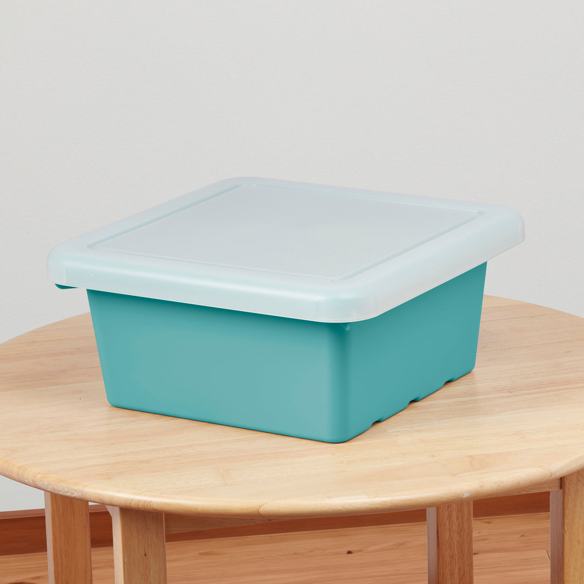 Stackable Square Bins with Non-Snap Lids, 4-Pack