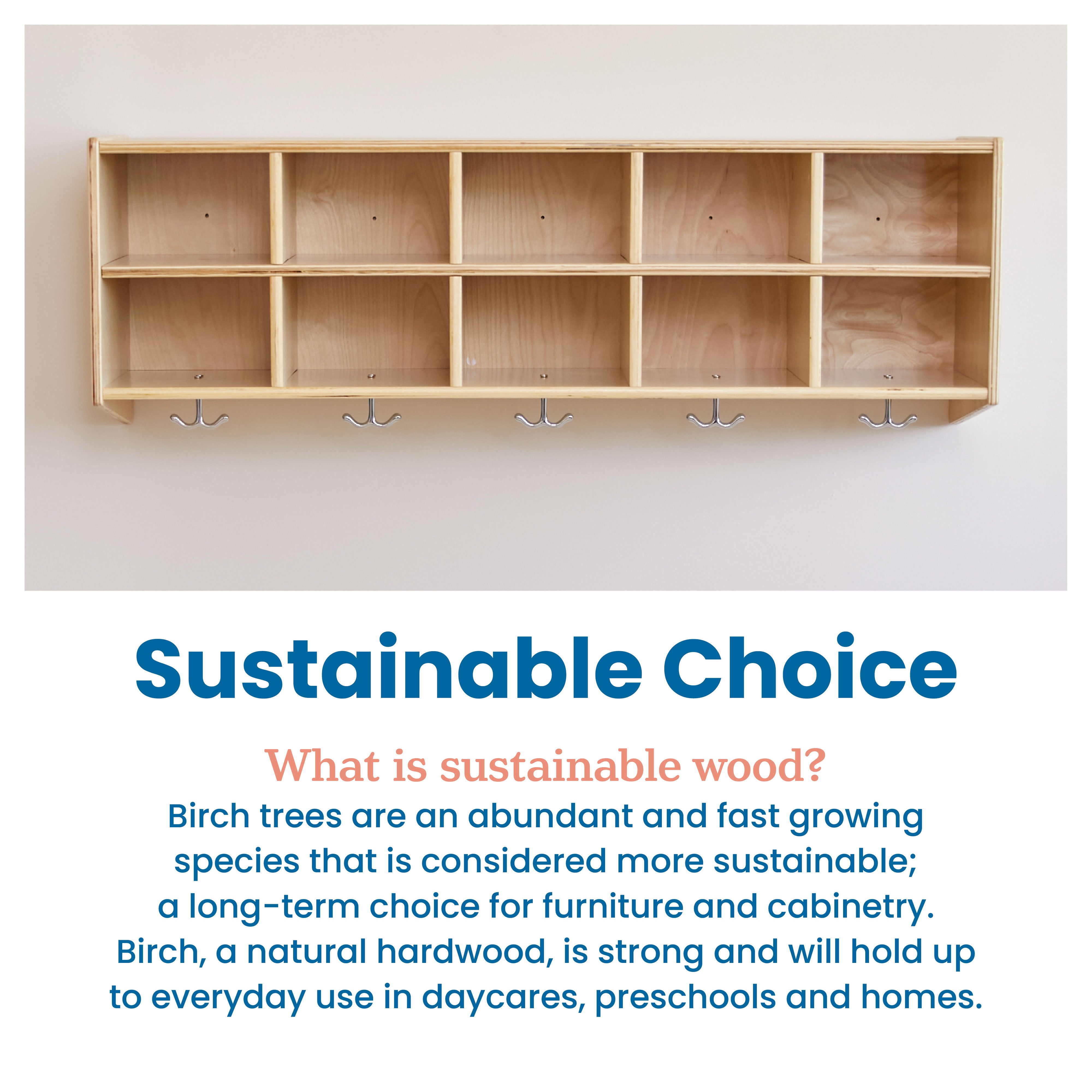 Streamline 10-Section Hanging Coat Locker with Scoop Front Storage Bins