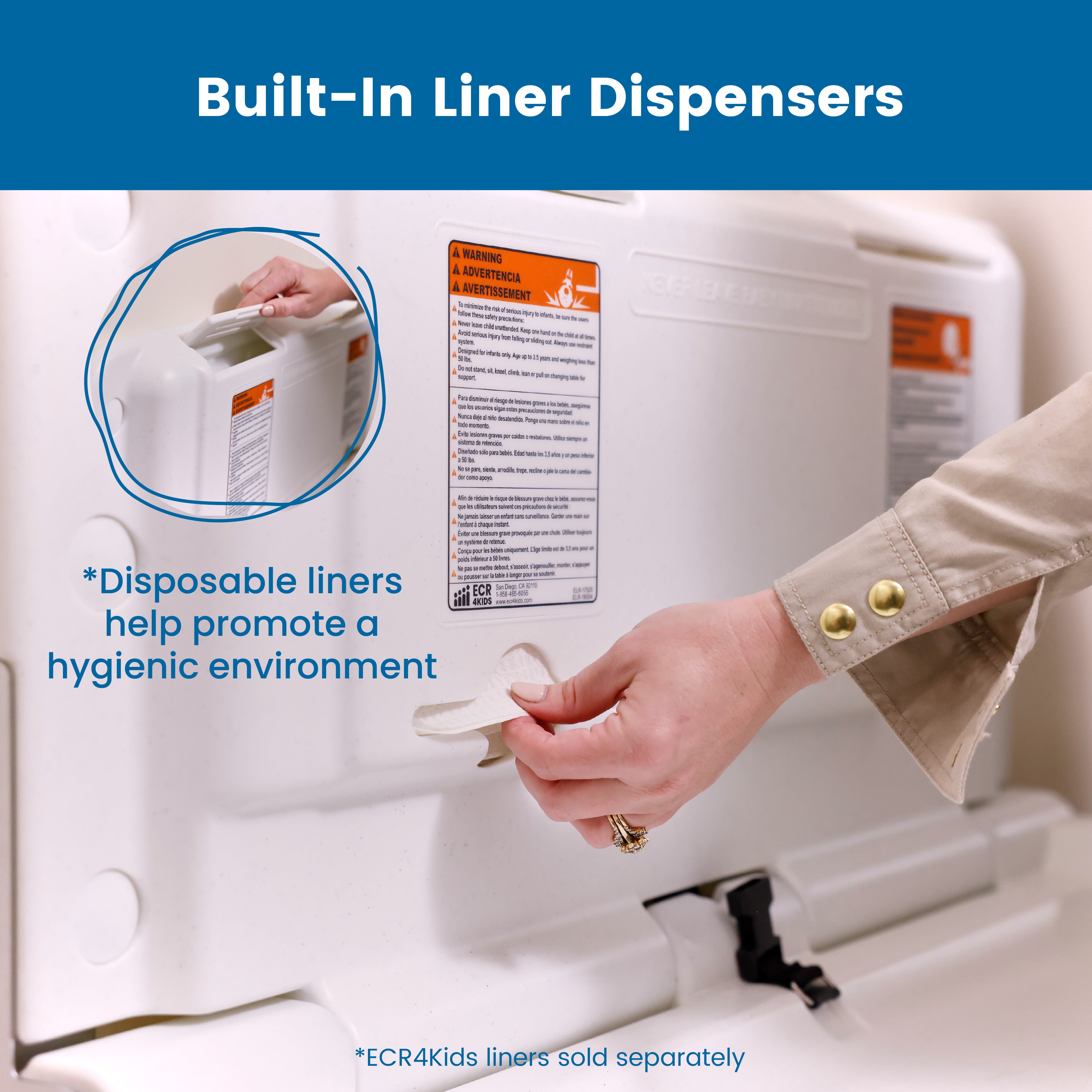 Horizontal Wall-Mounted Diaper Changing Station